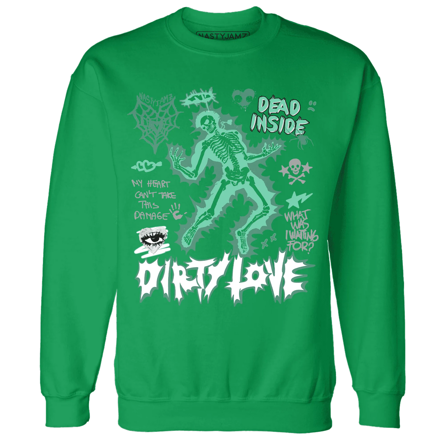 High-OG-Green-Glow-1s-NastyJamz-Sweatshirt-Match-Dirty-Love-Skull