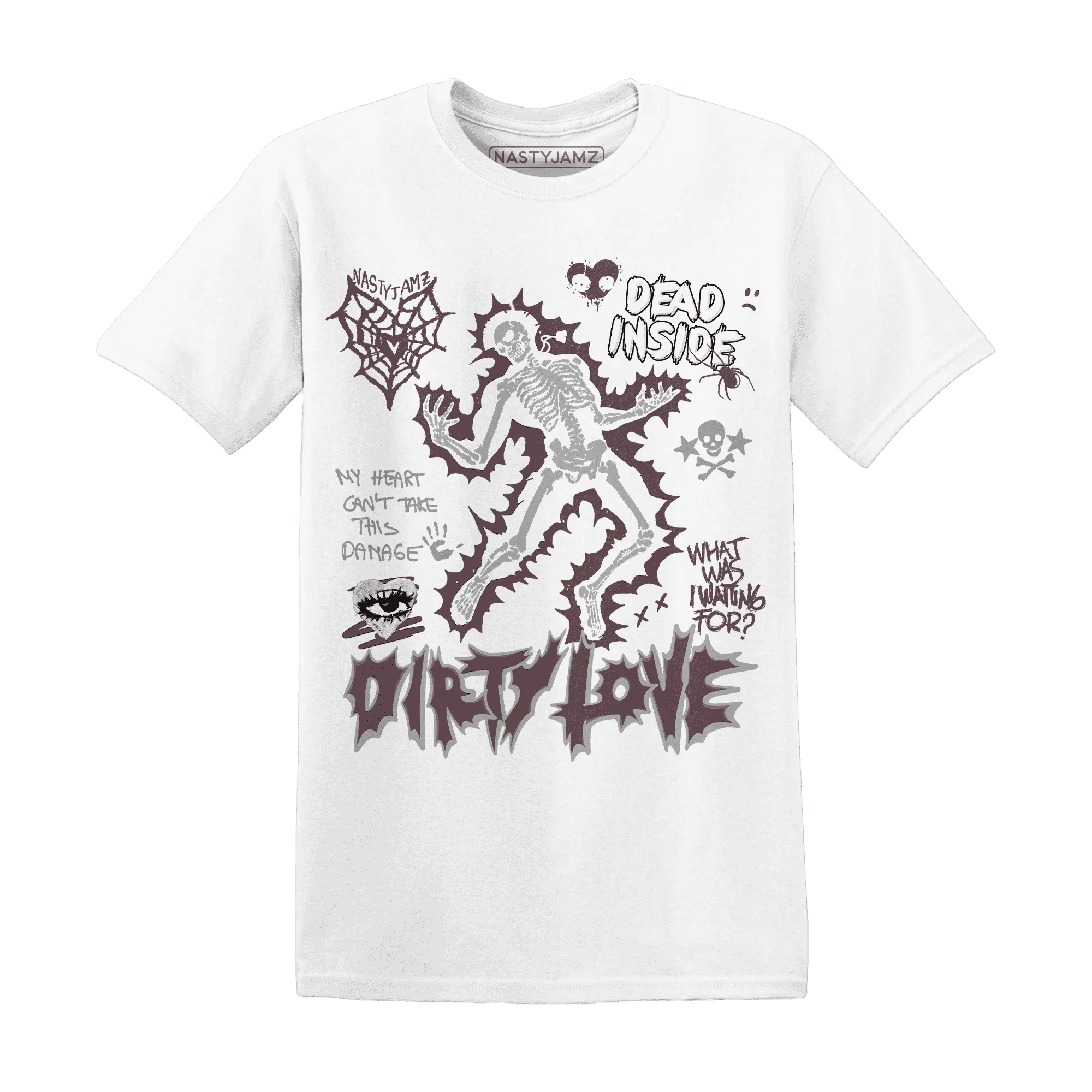 Burgundy-Crush-3s-NastyJamz-T-Shirt-Match-Dirty-Love-Skull