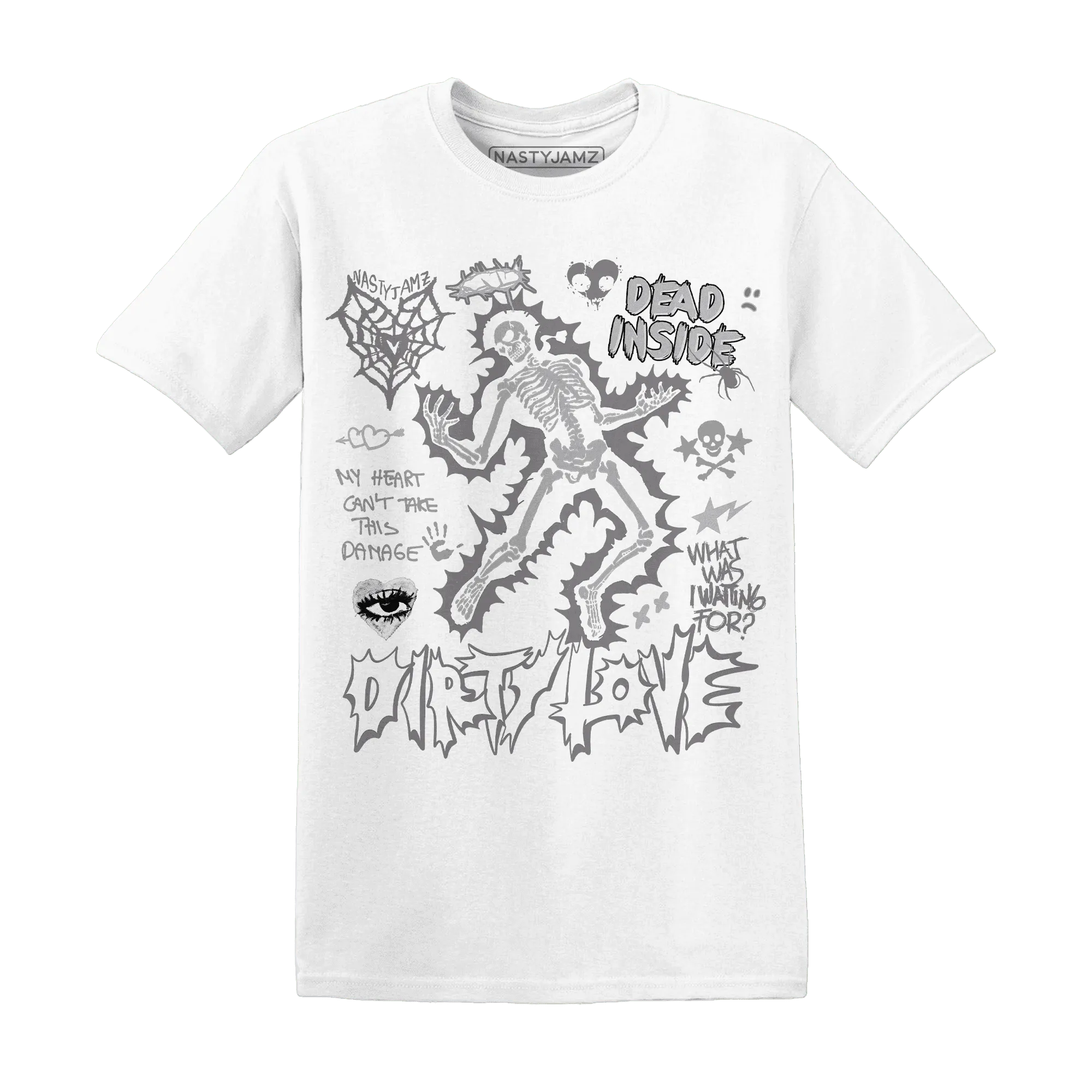 Cement-Grey-3s-NastyJamz-T-Shirt-Match-Dirty-Love-Skull