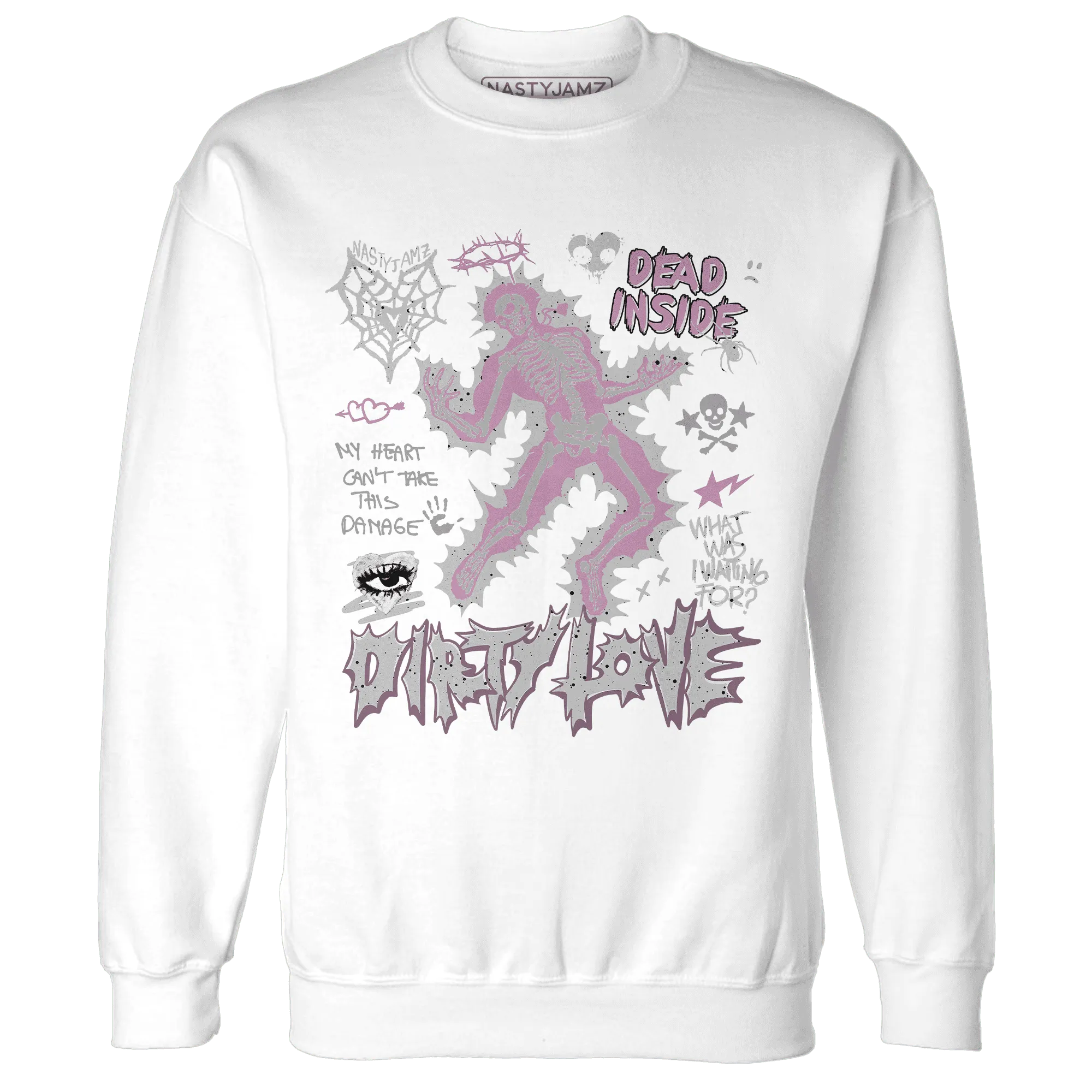 Orchid-Neutral-Grey-Black-White-4s-NastyJamz-Sweatshirt-Match-Dirty-Love-Skull
