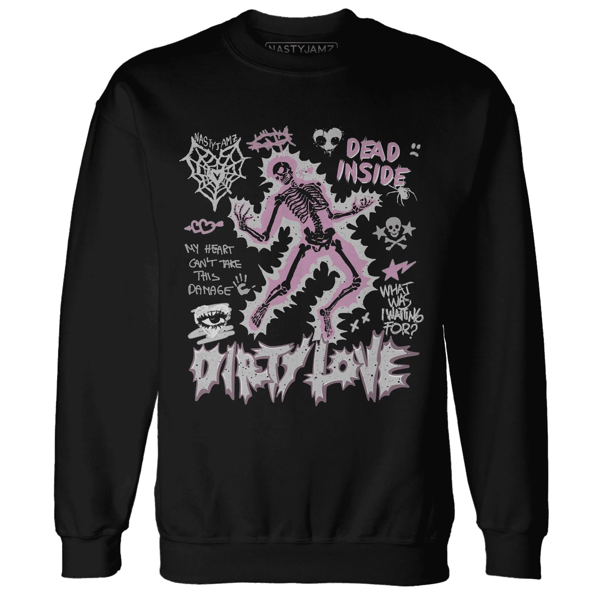 Orchid-Neutral-Grey-Black-White-4s-NastyJamz-Sweatshirt-Match-Dirty-Love-Skull