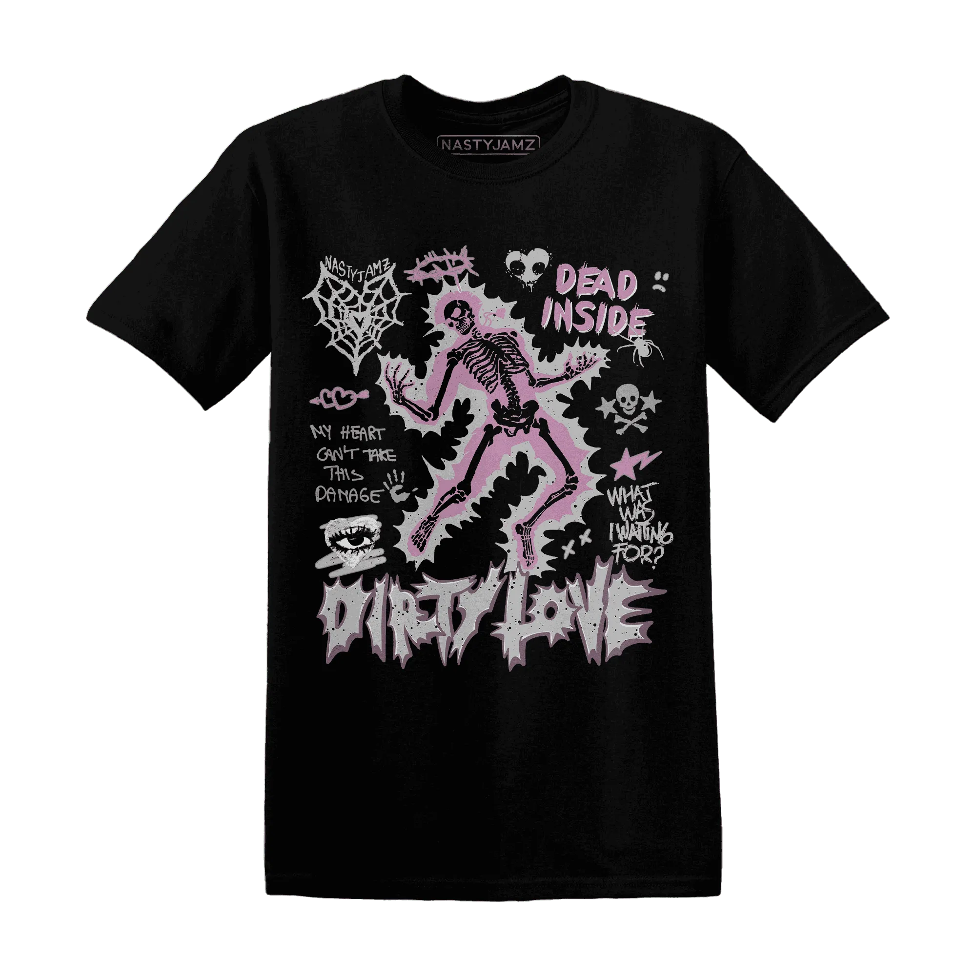 Orchid-Neutral-Grey-Black-White-4s-NastyJamz-T-Shirt-Match-Dirty-Love-Skull