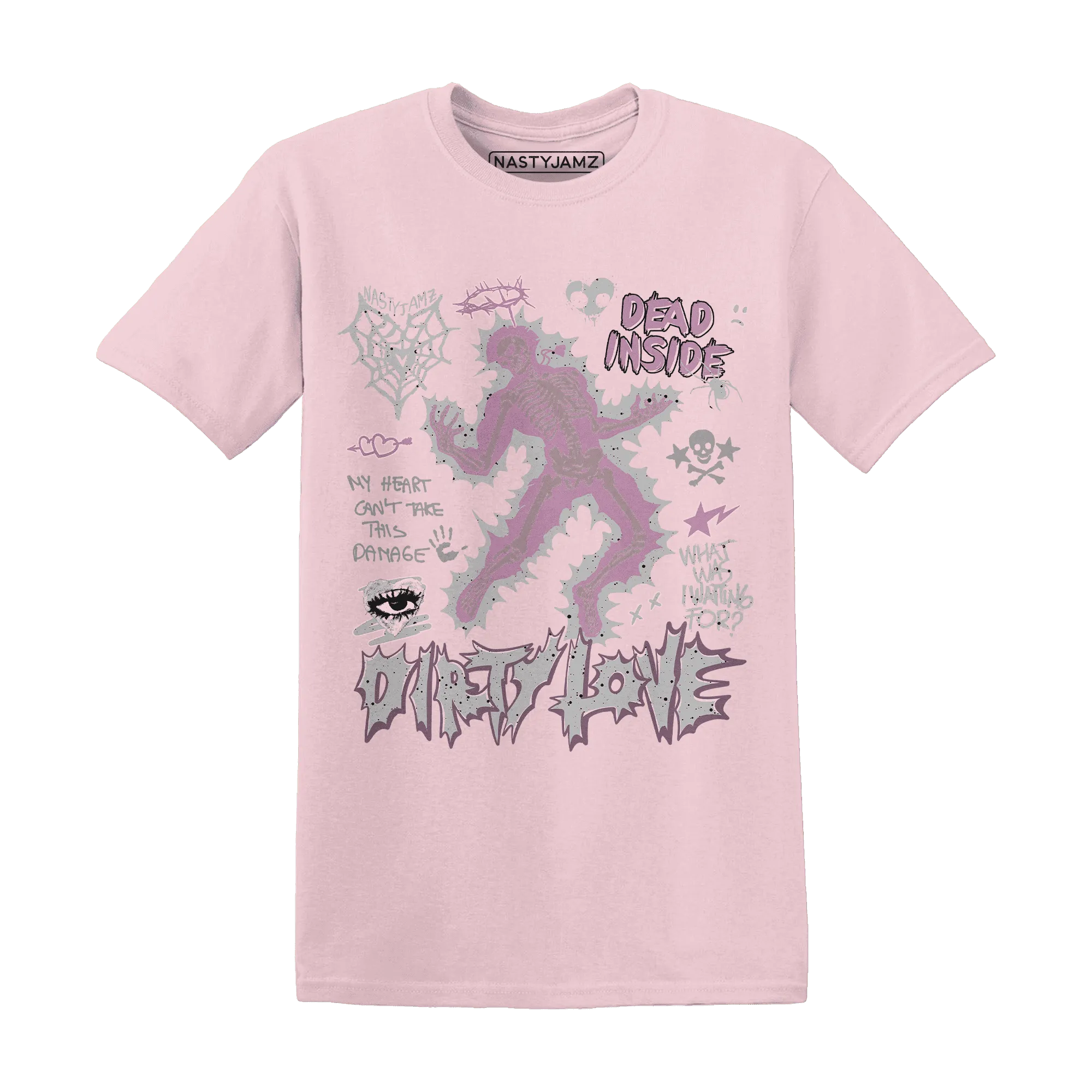 Orchid-Neutral-Grey-Black-White-4s-NastyJamz-T-Shirt-Match-Dirty-Love-Skull