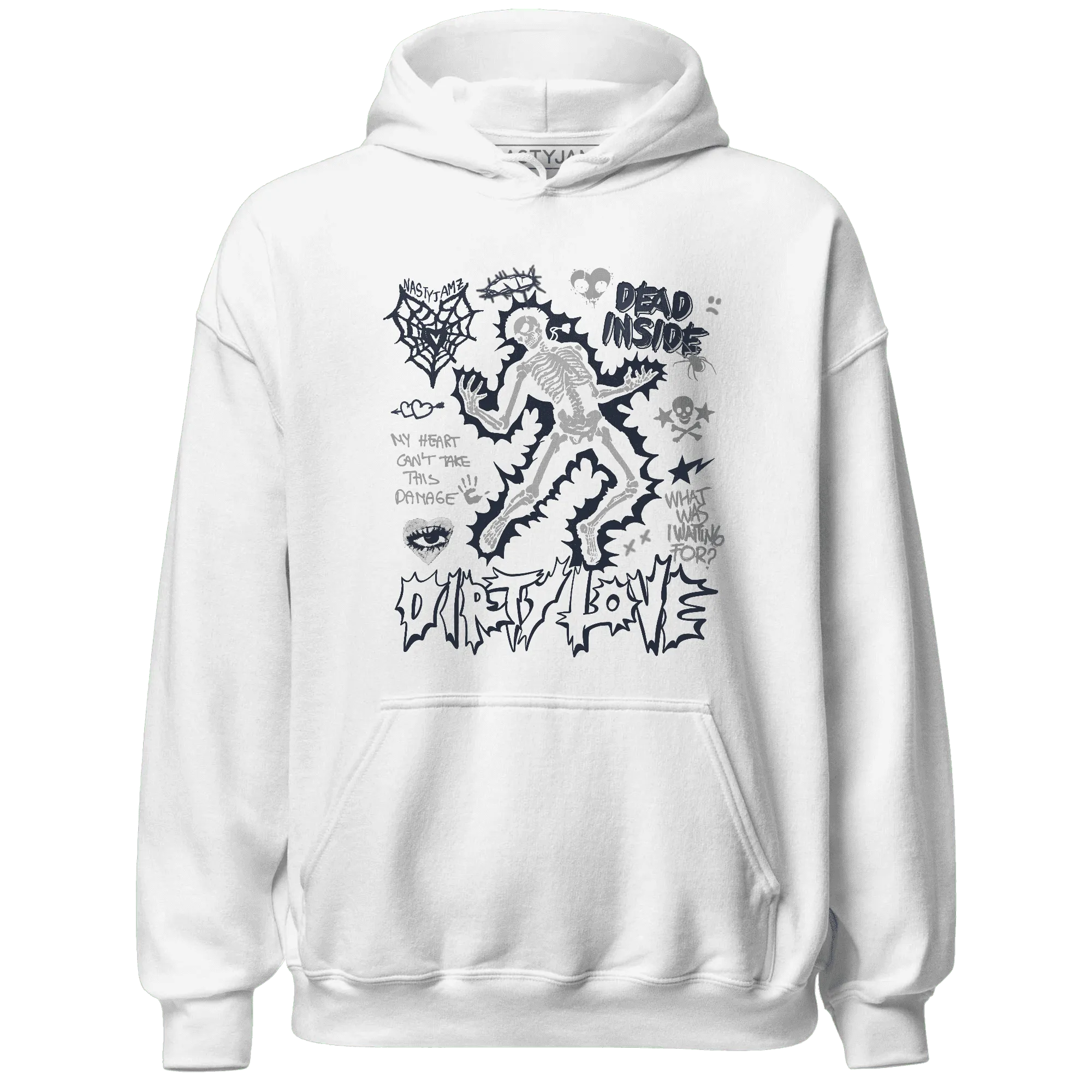 White-Navy-6s-NastyJamz-Hoodie-Match-Dirty-Love-Skull