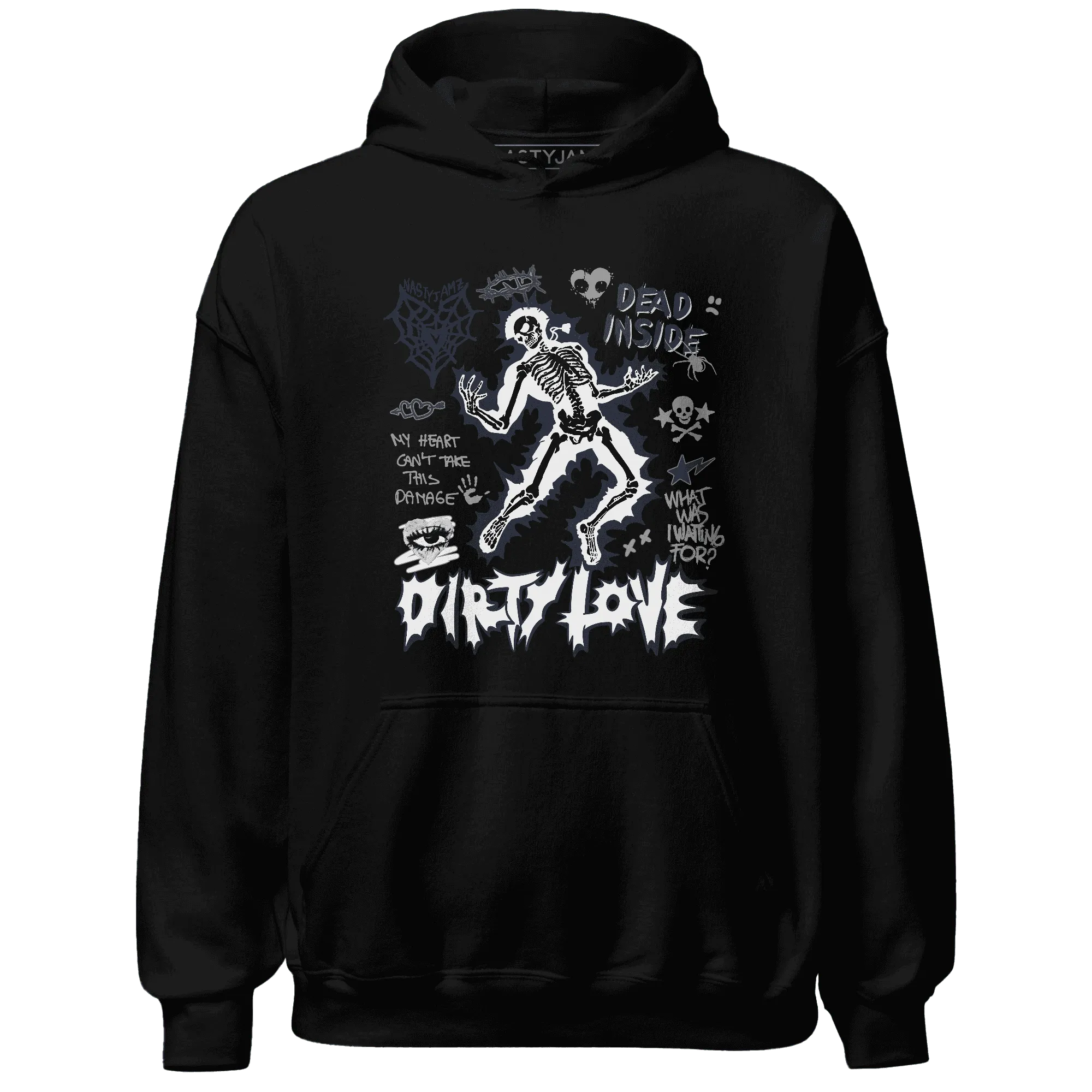 White-Navy-6s-NastyJamz-Hoodie-Match-Dirty-Love-Skull