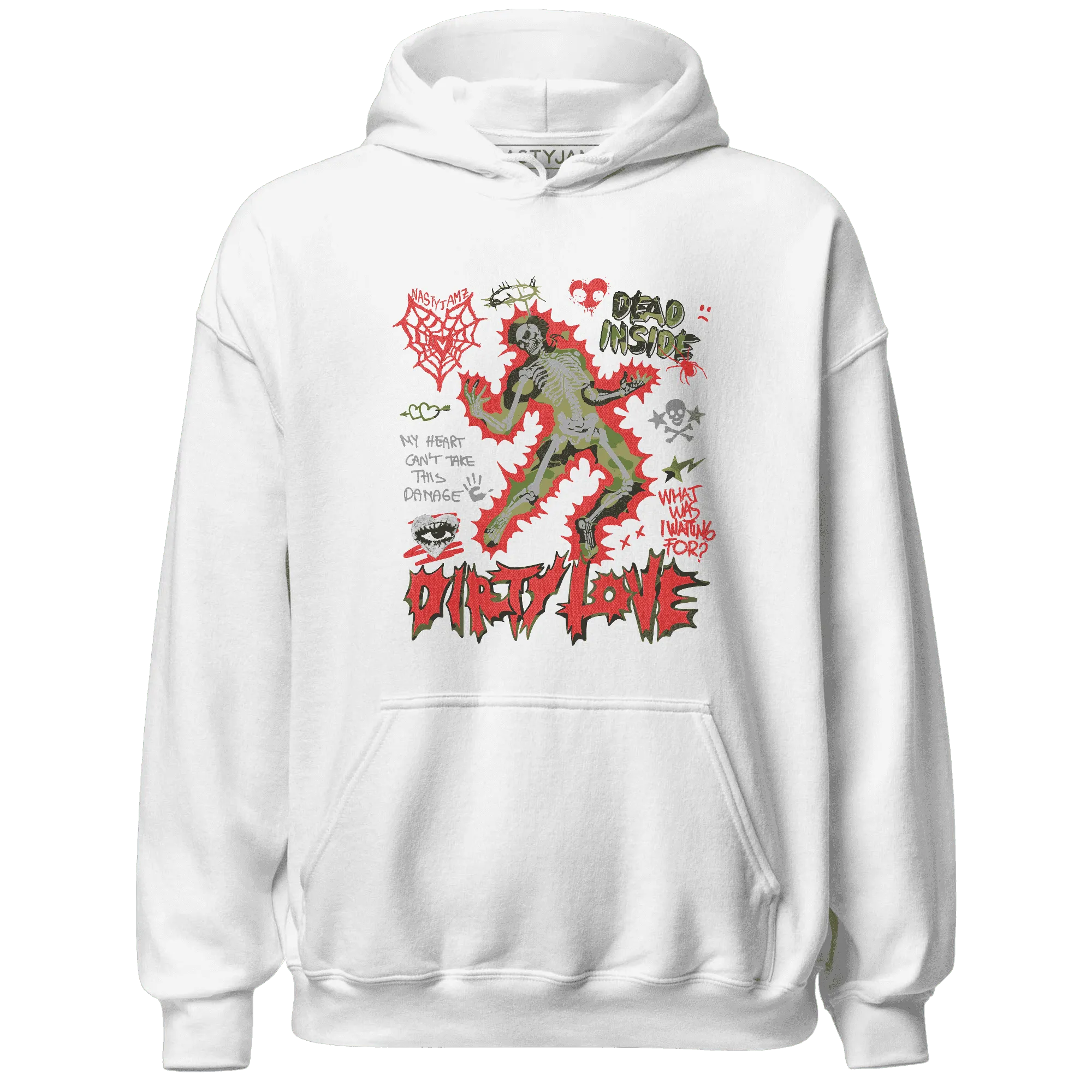 AM-90-Dark-Sage-Solar-Red-NastyJamz-Hoodie-Match-Dirty-Love-Skull