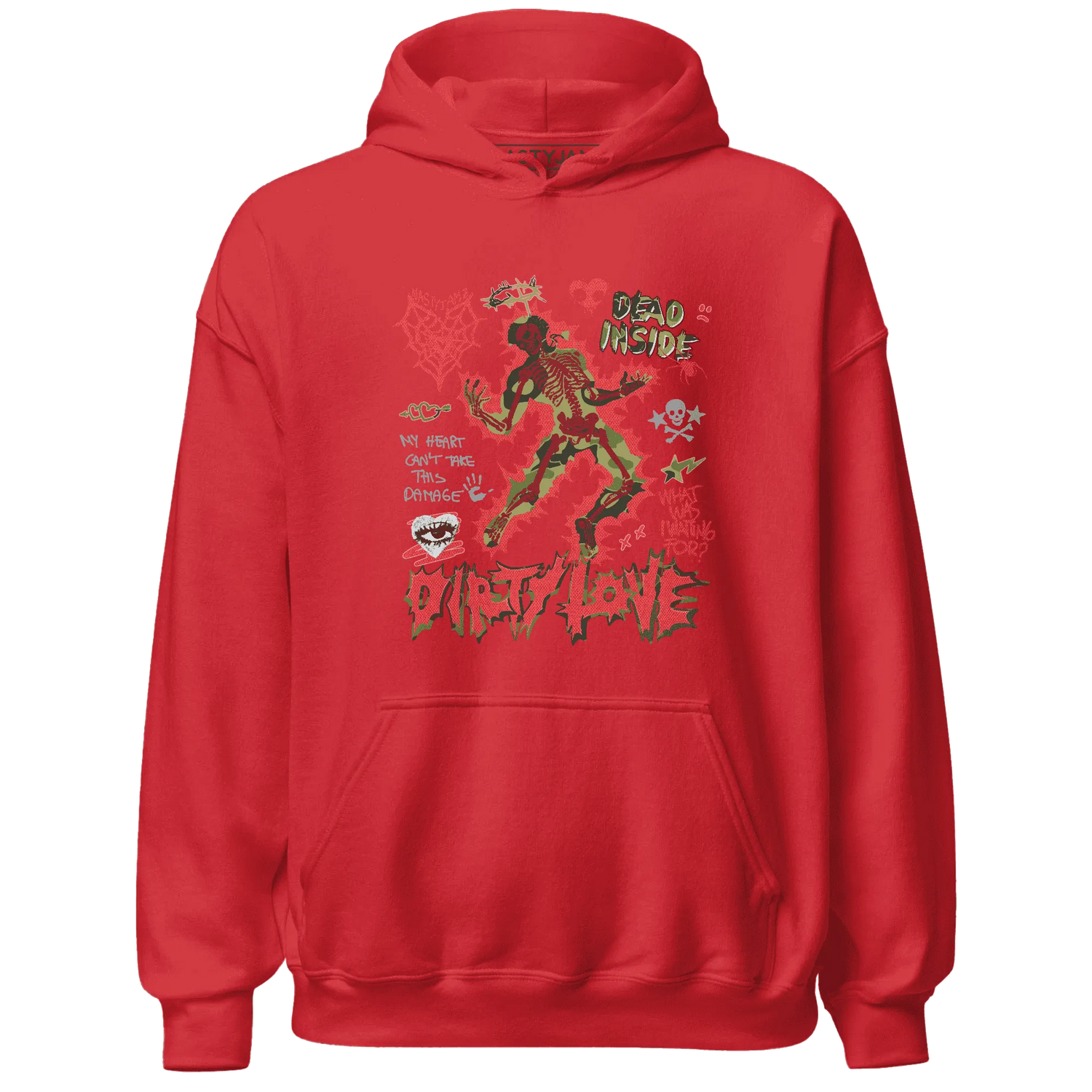 AM-90-Dark-Sage-Solar-Red-NastyJamz-Hoodie-Match-Dirty-Love-Skull