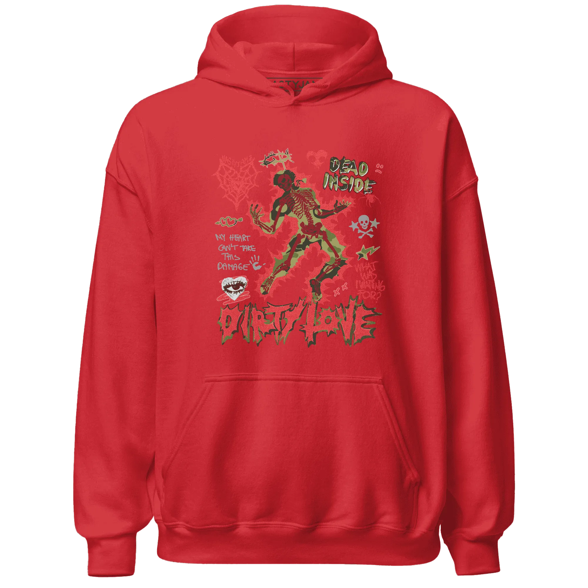 AM-90-Dark-Sage-Solar-Red-NastyJamz-Hoodie-Match-Dirty-Love-Skull
