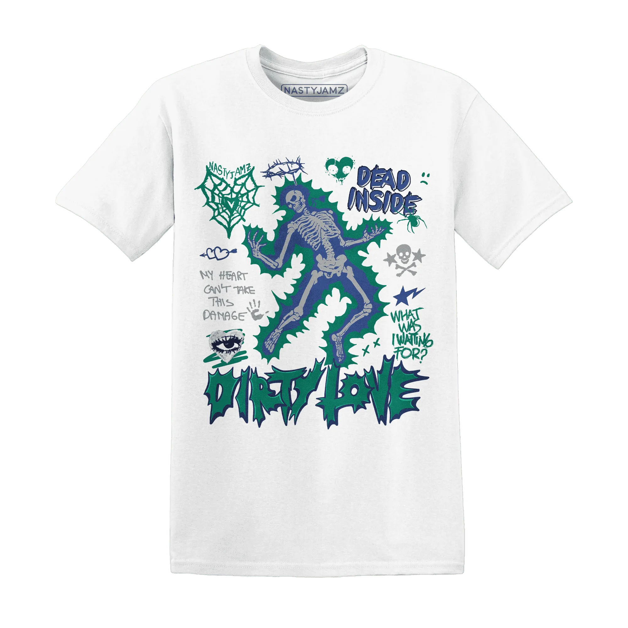 Dunk-Hyper-Royal-Malachite-NastyJamz-T-Shirt-Match-Dirty-Love-Skull