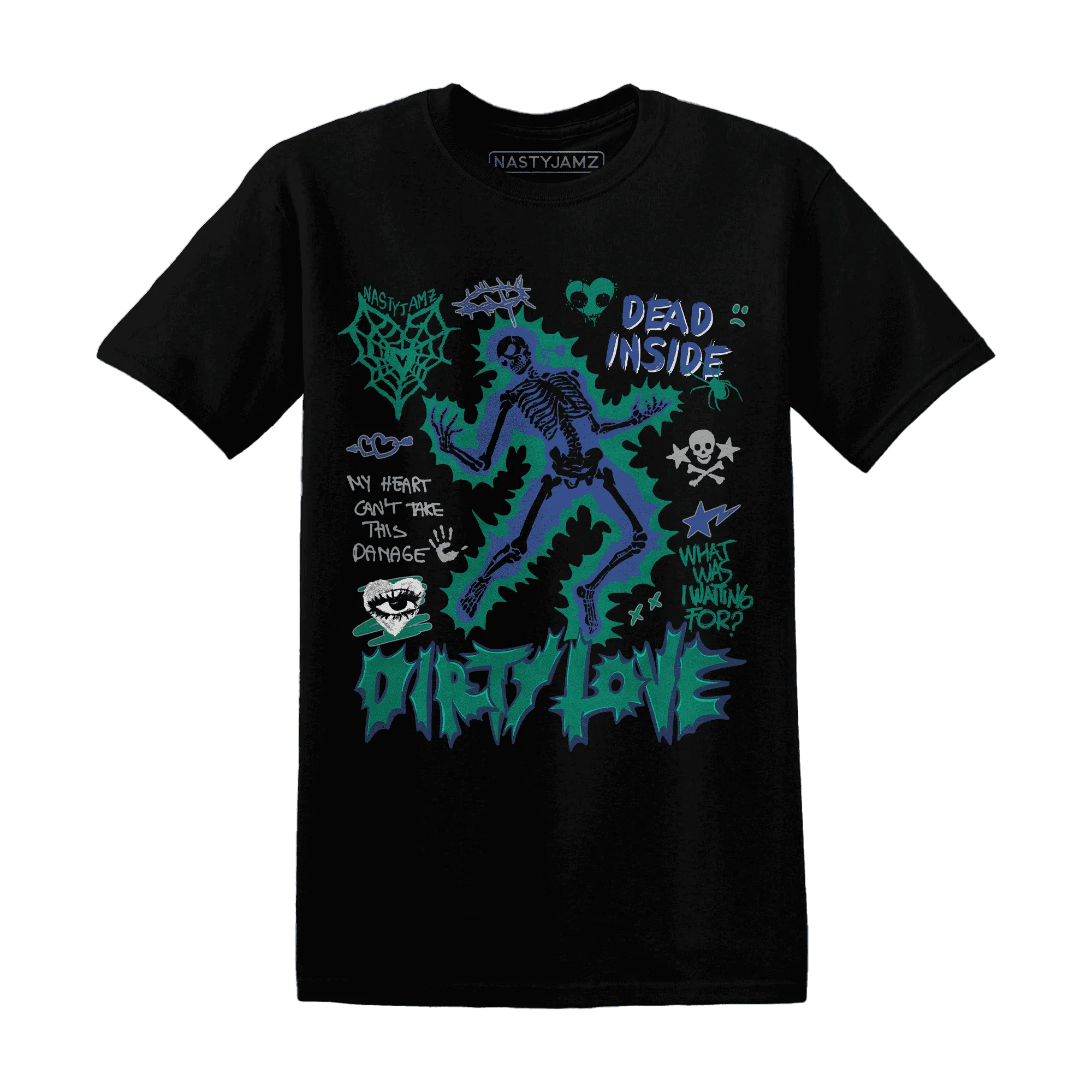 Dunk-Hyper-Royal-Malachite-NastyJamz-T-Shirt-Match-Dirty-Love-Skull