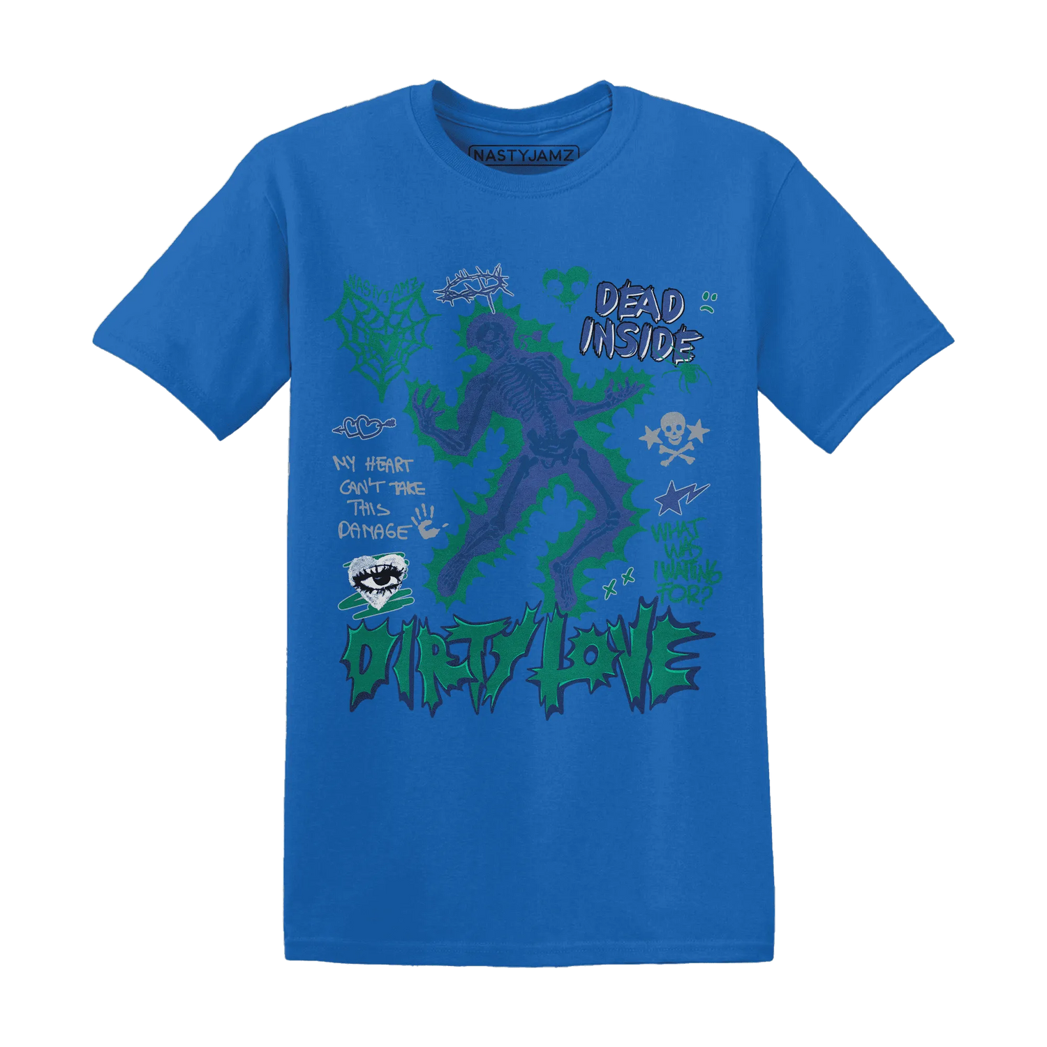 Dunk-Hyper-Royal-Malachite-NastyJamz-T-Shirt-Match-Dirty-Love-Skull