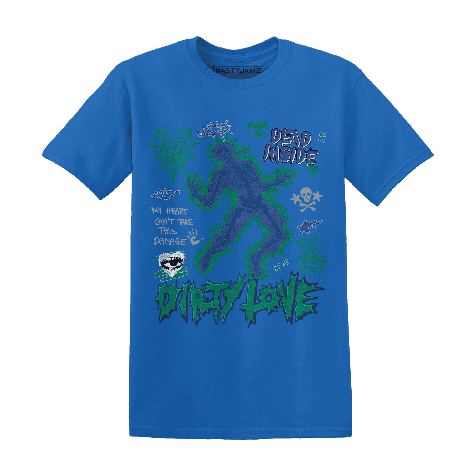 Dunk-Hyper-Royal-Malachite-NastyJamz-T-Shirt-Match-Dirty-Love-Skull