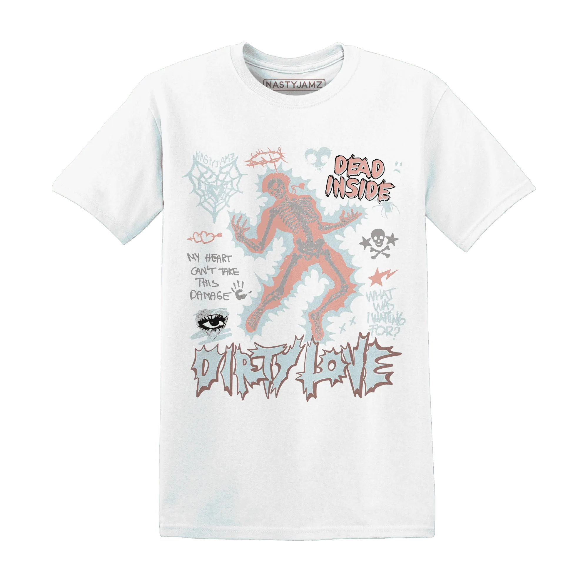 Dunk-Low-Glacier-Blue-Arctic-Orange-NastyJamz-T-Shirt-Match-Dirty-Love-Skull