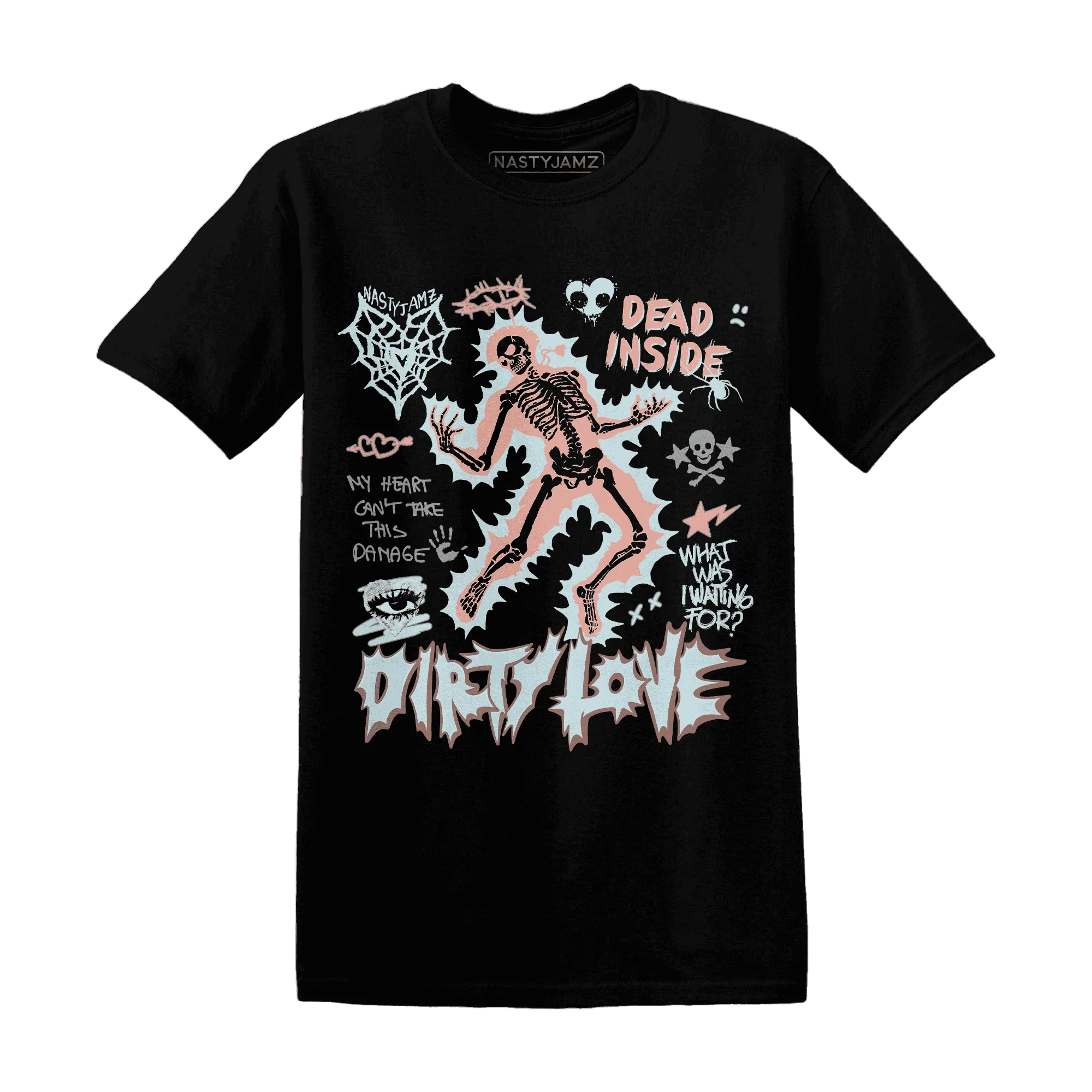 Dunk-Low-Glacier-Blue-Arctic-Orange-NastyJamz-T-Shirt-Match-Dirty-Love-Skull