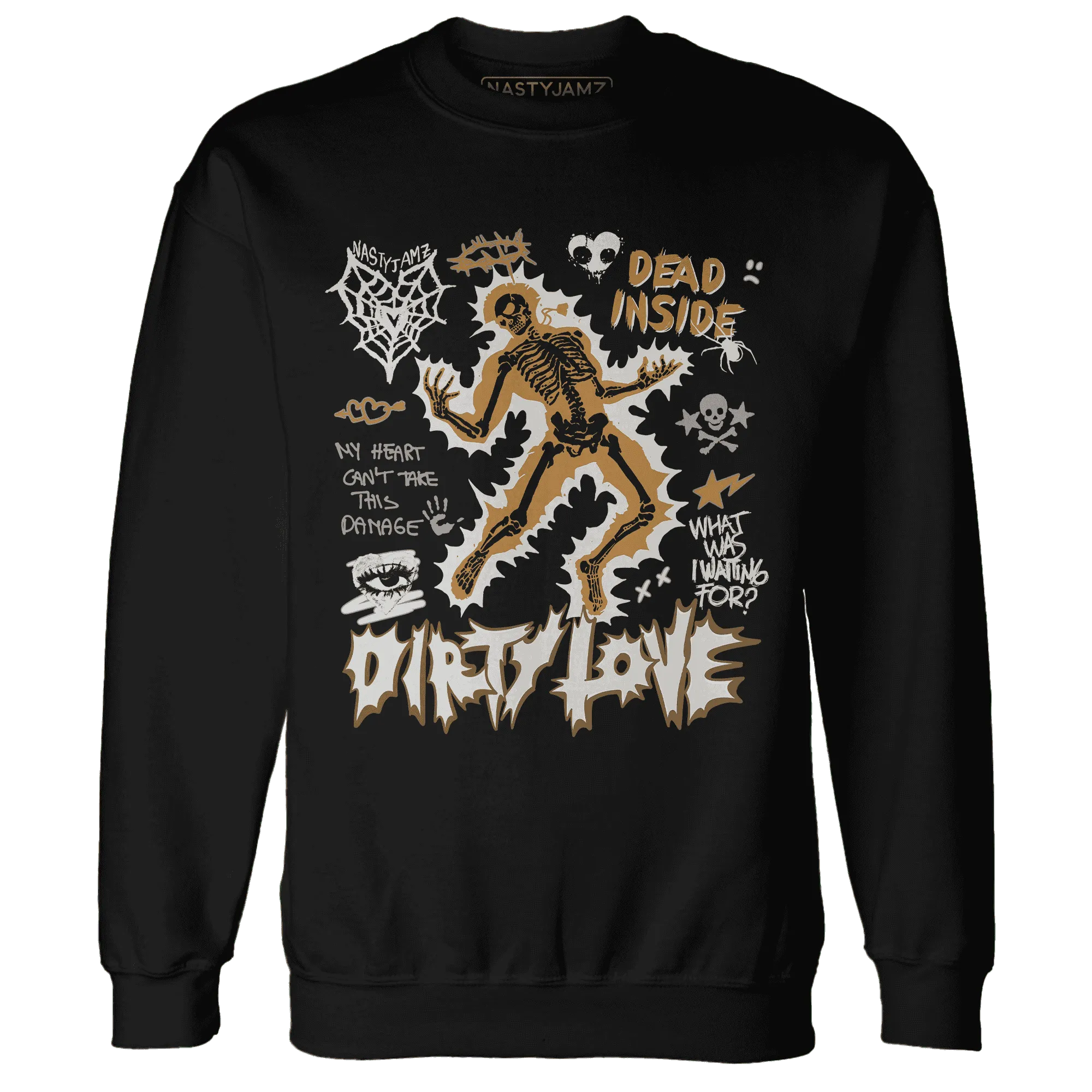 Dunk-Low-Retro-Wheat-Orange-NastyJamz-Sweatshirt-Match-Dirty-Love-Skull
