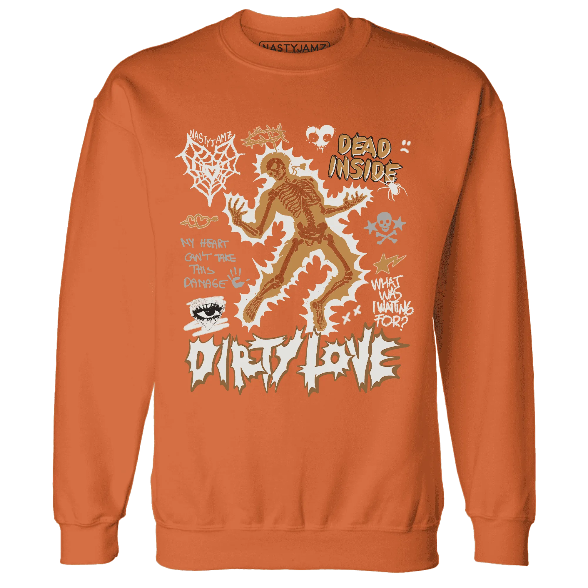 Dunk-Low-Retro-Wheat-Orange-NastyJamz-Sweatshirt-Match-Dirty-Love-Skull