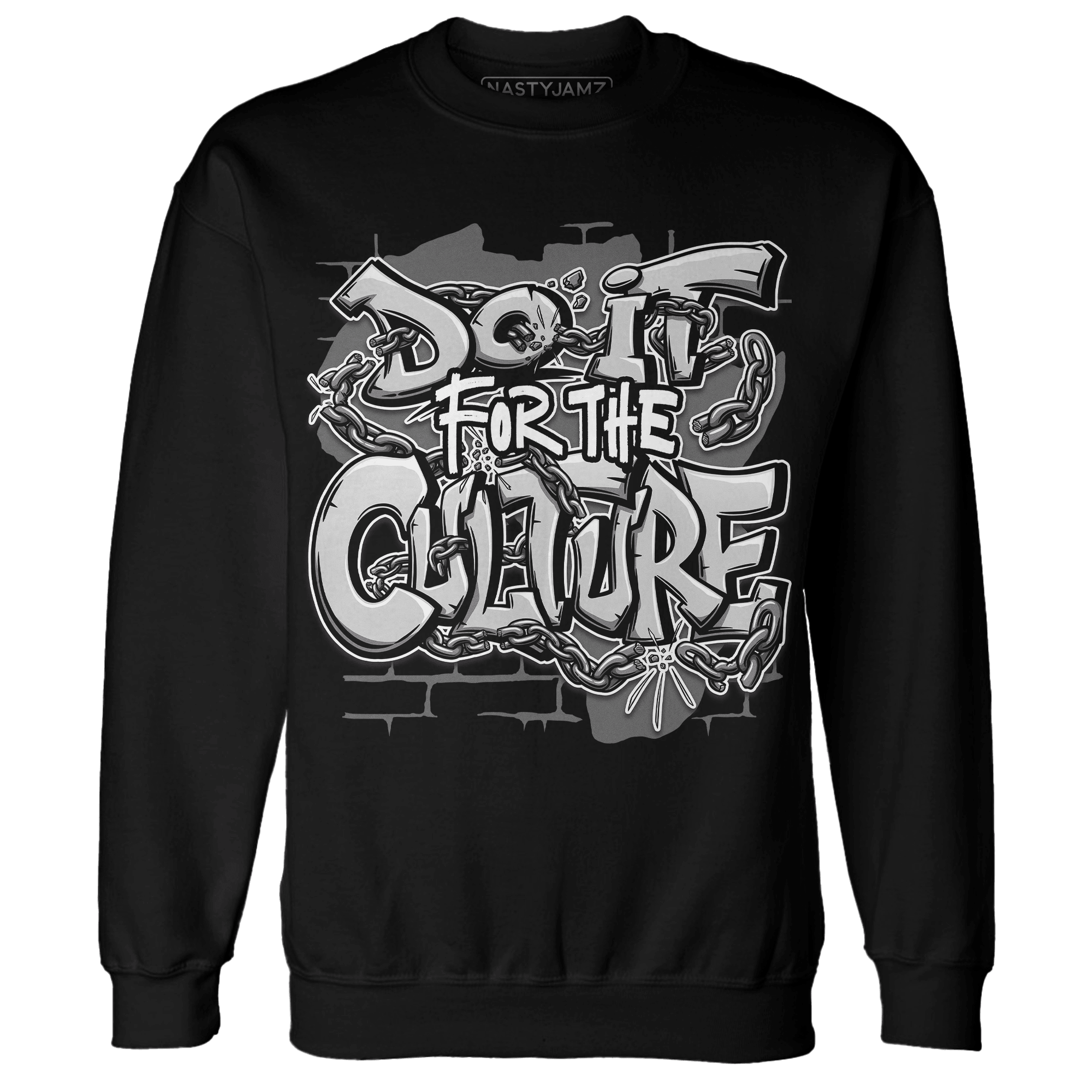 Retro High OG Black White 1s Sweatshirt Match Do It For Culture - NastyJamz