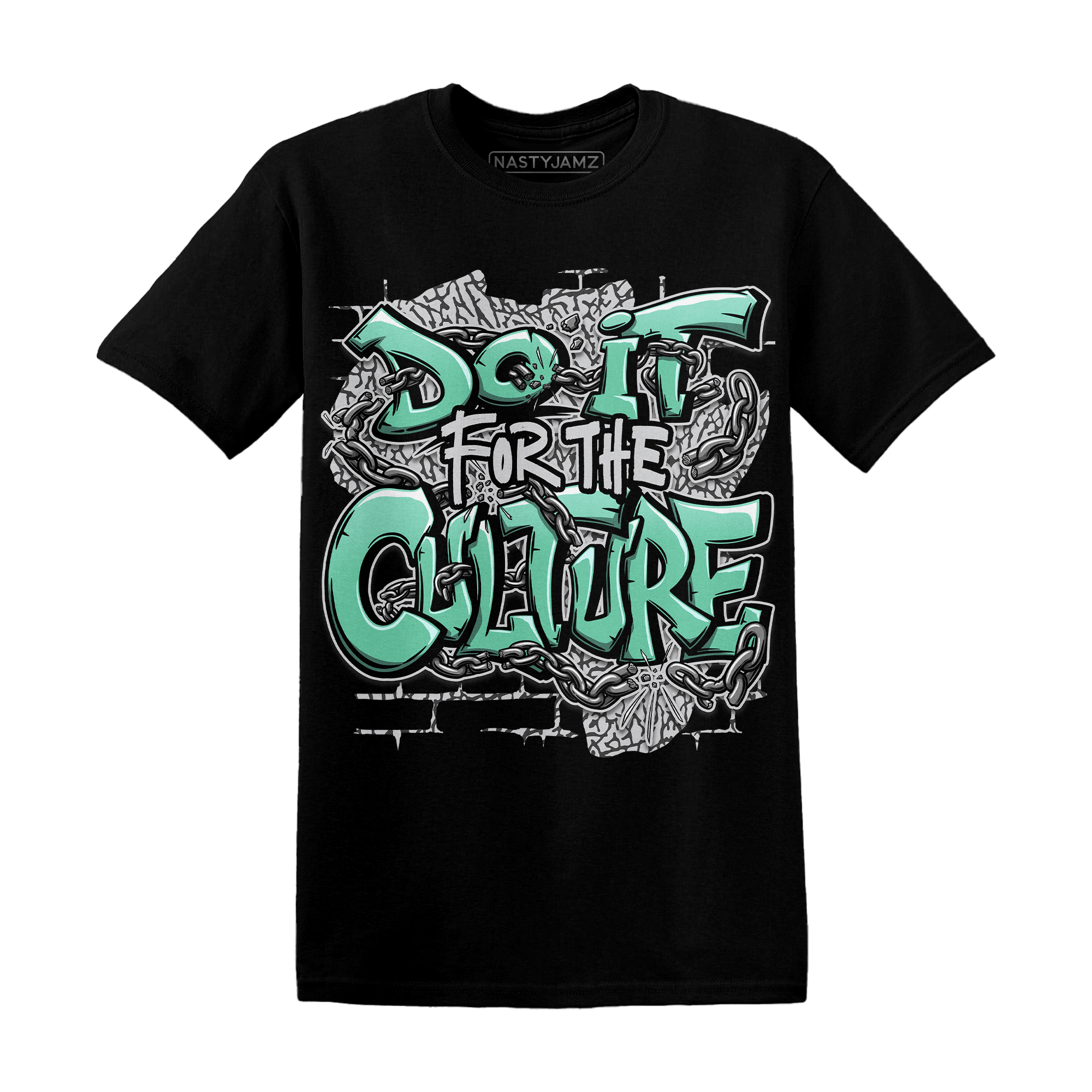 Green Glow 3s T Shirt Match Do It For Culture - NastyJamz