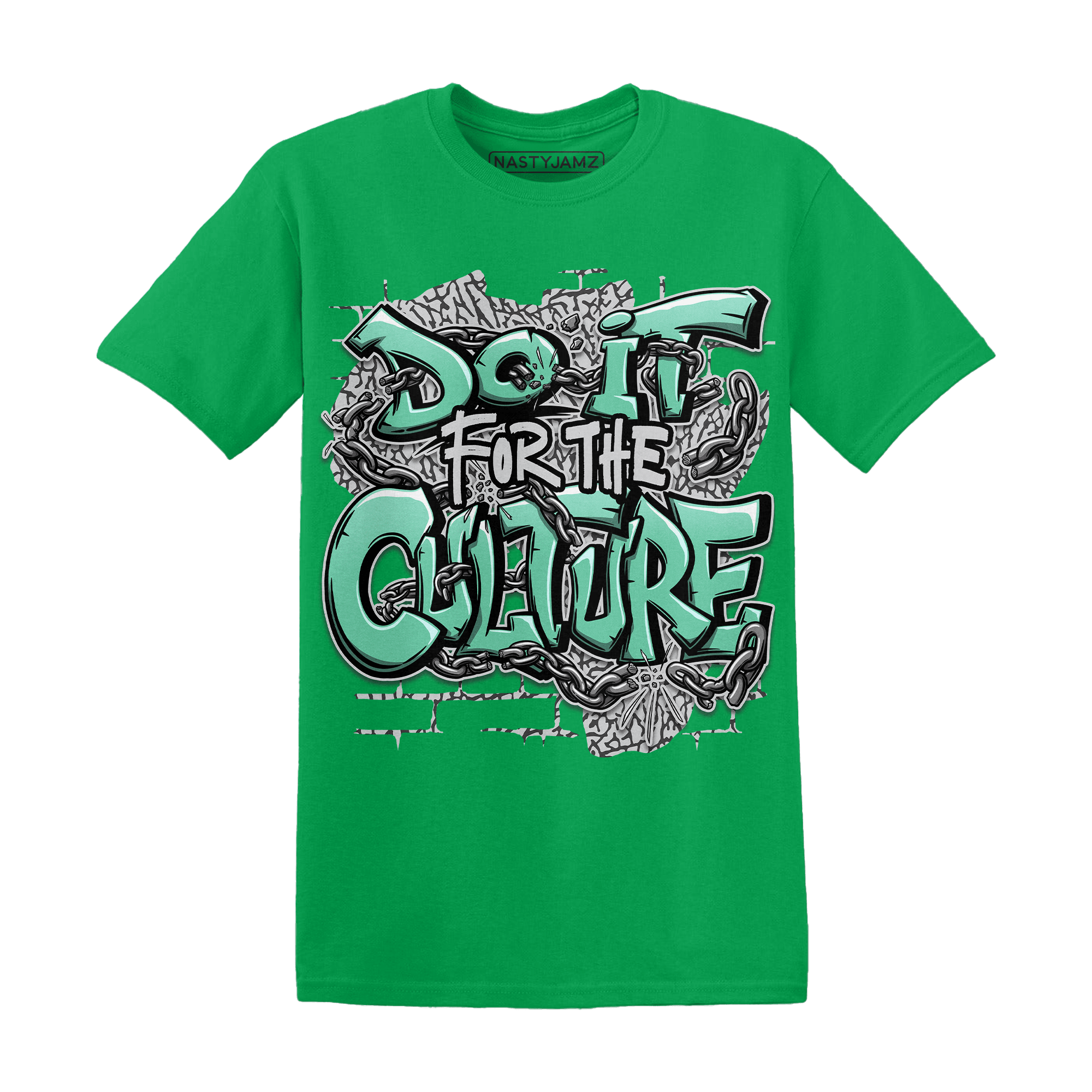 Green Glow 3s T Shirt Match Do It For Culture - NastyJamz