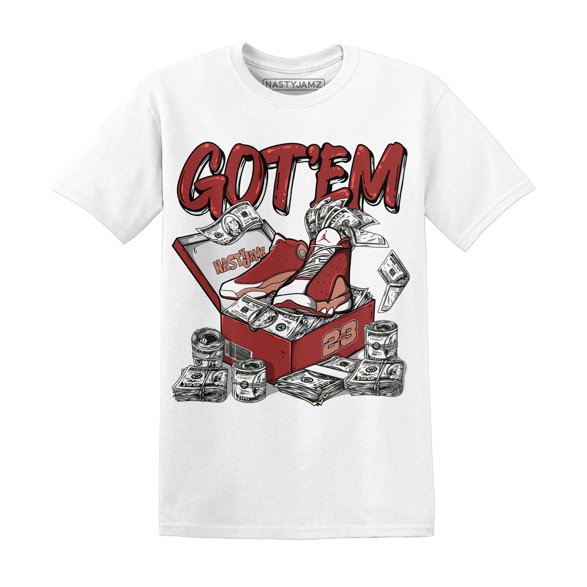 Dune Red 13s T Shirt Match Dollar Sneaker Box - NastyJamz