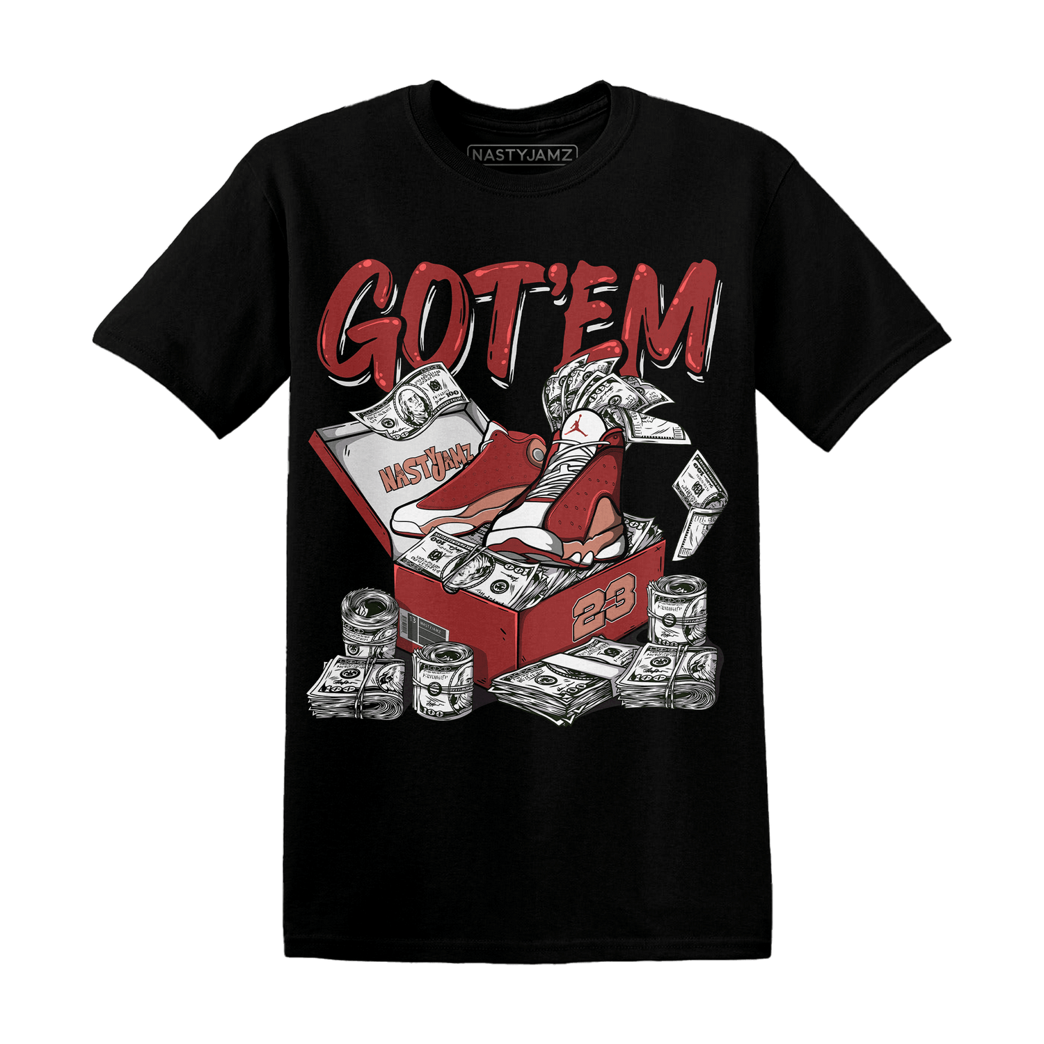 Dune Red 13s T Shirt Match Dollar Sneaker Box - NastyJamz