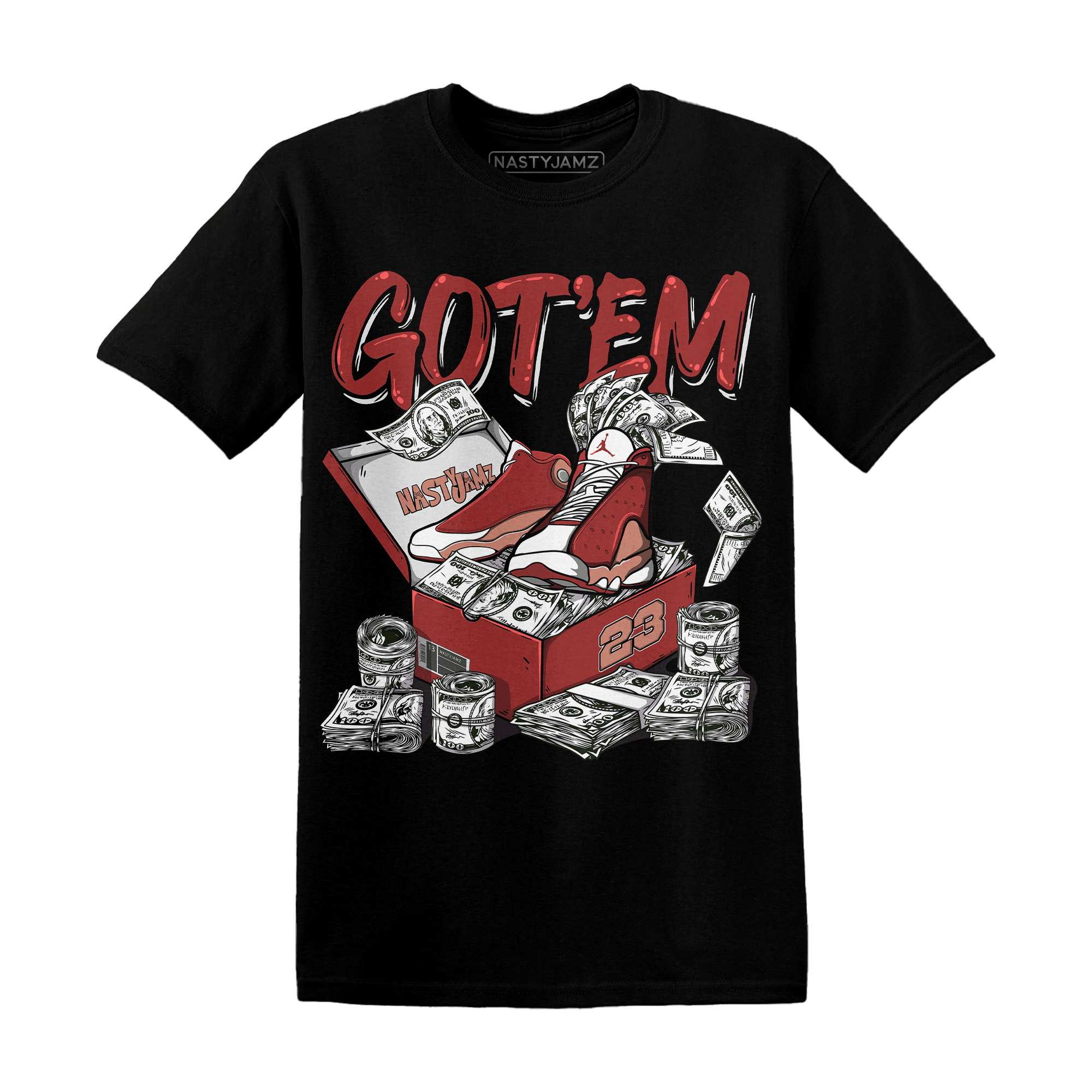 Dune Red 13s T Shirt Match Dollar Sneaker Box - NastyJamz