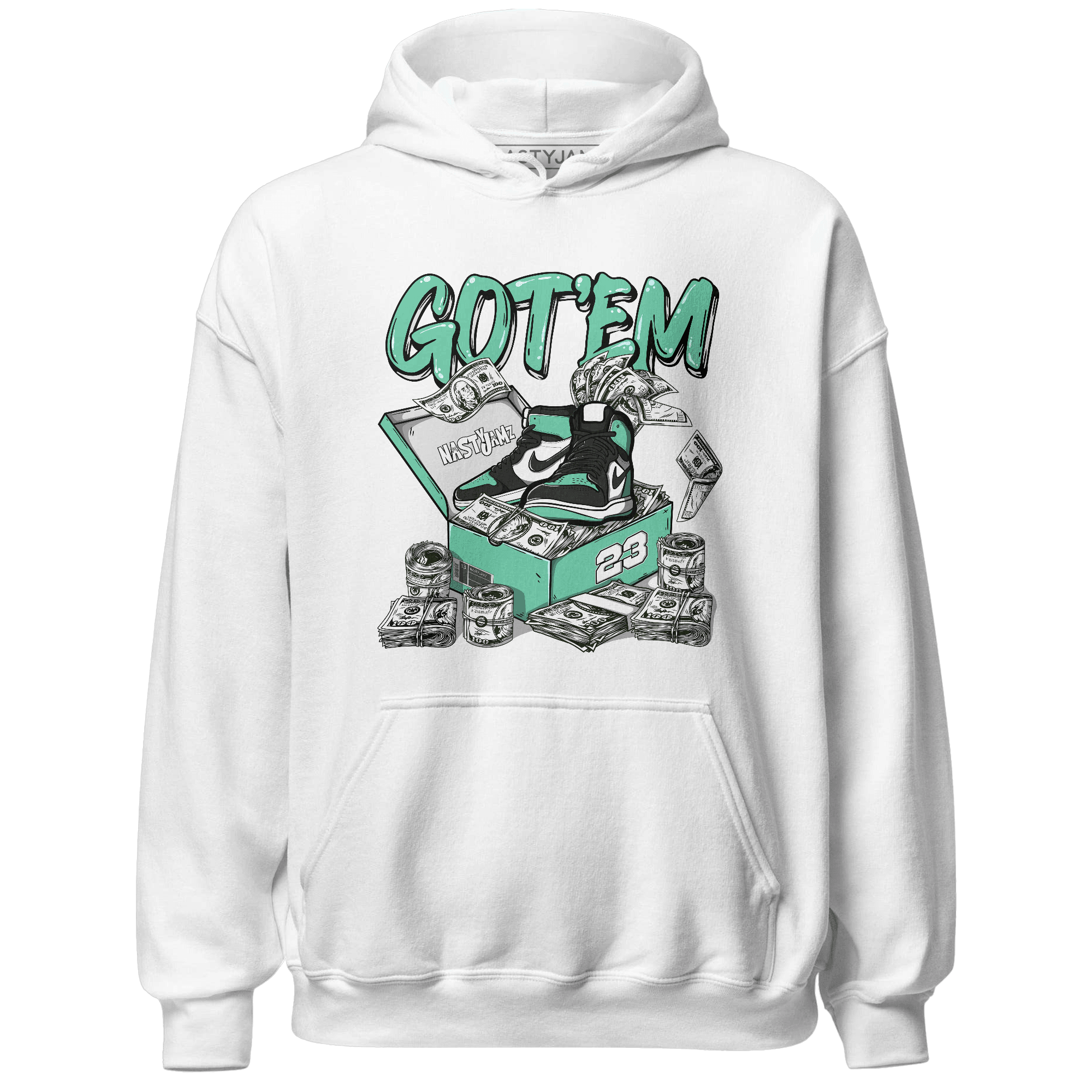High OG Green Glow 1s Hoodie Match Dollar Sneaker Box - NastyJamz