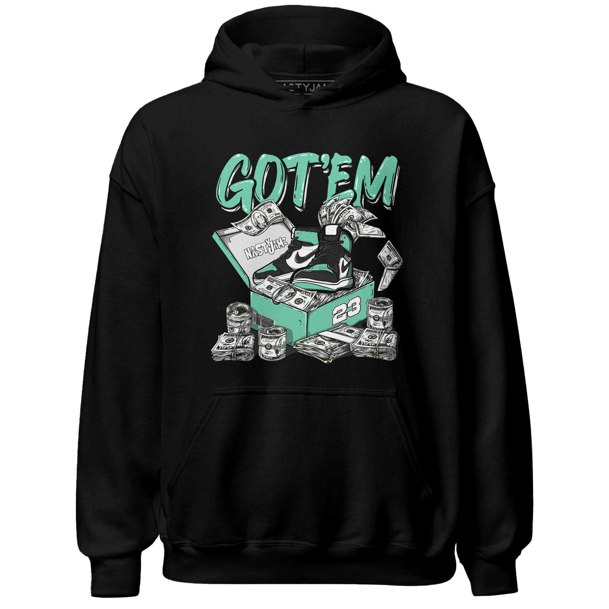 High OG Green Glow 1s Hoodie Match Dollar Sneaker Box - NastyJamz