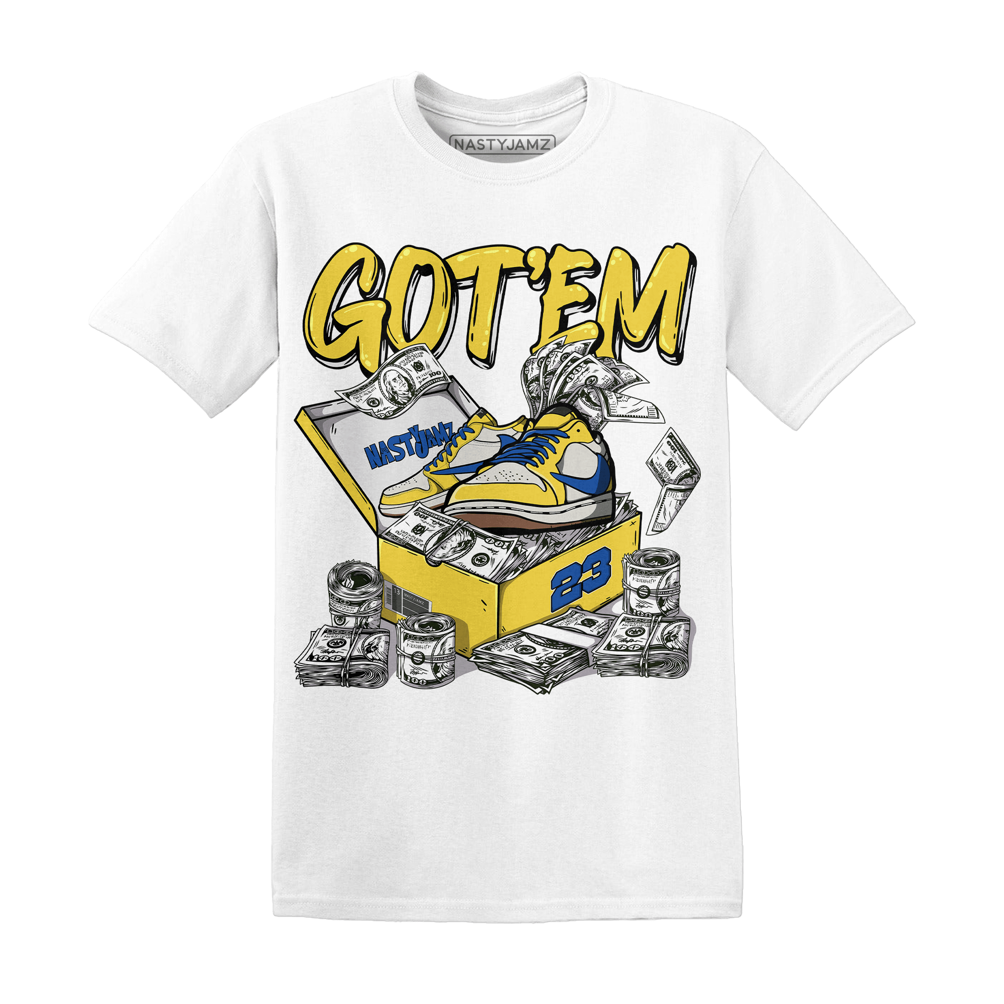 Low OG Canary TVSC 1s T Shirt Match Dollar Sneaker Box - NastyJamz