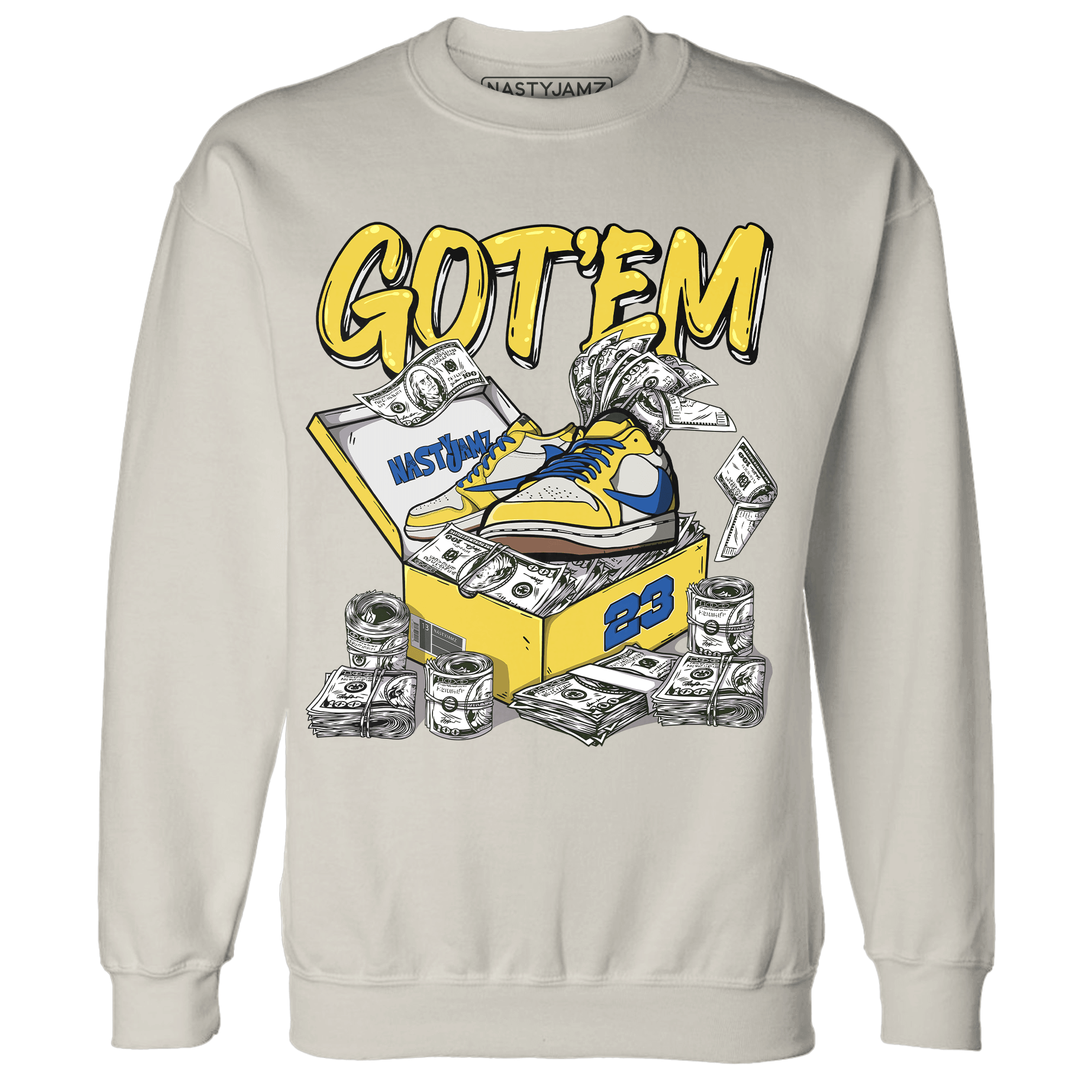 Low OG Canary TVSC 1s Sweatshirt Match Dollar Sneaker Box - NastyJamz