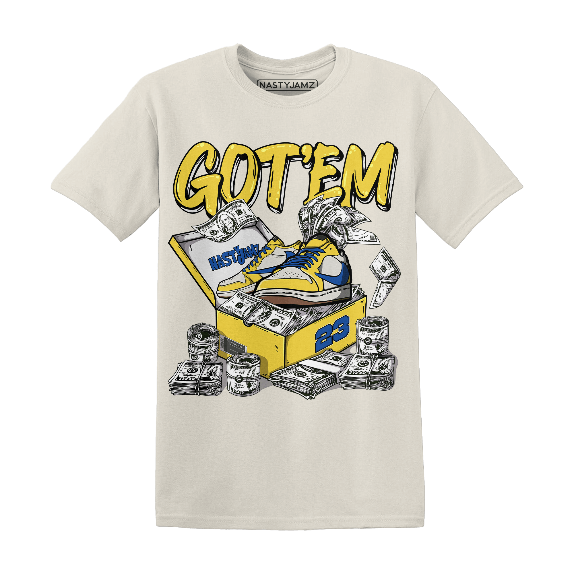 Low OG Canary TVSC 1s T Shirt Match Dollar Sneaker Box - NastyJamz