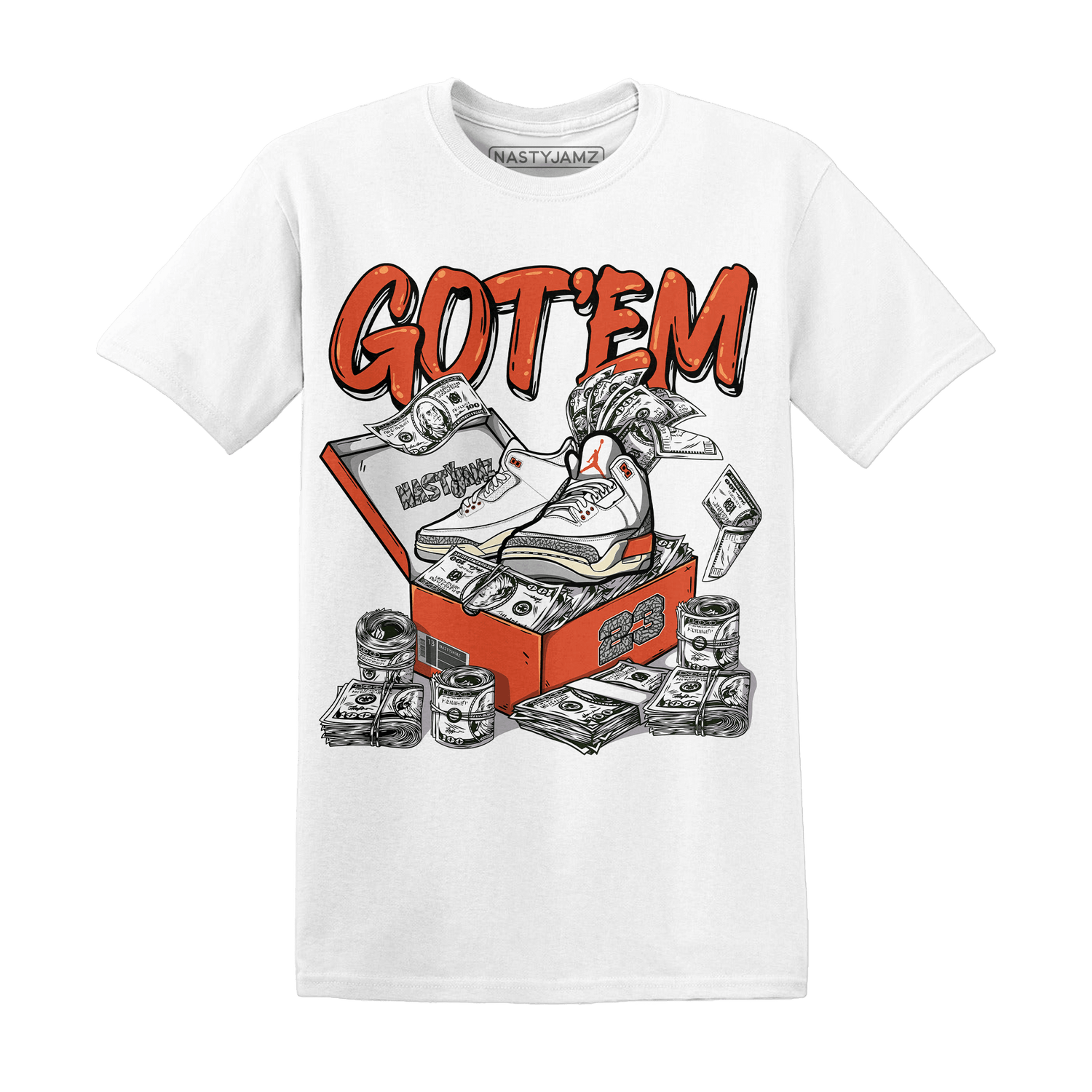Georgia Peach 3s T Shirt Match Dollar Sneaker Box - NastyJamz