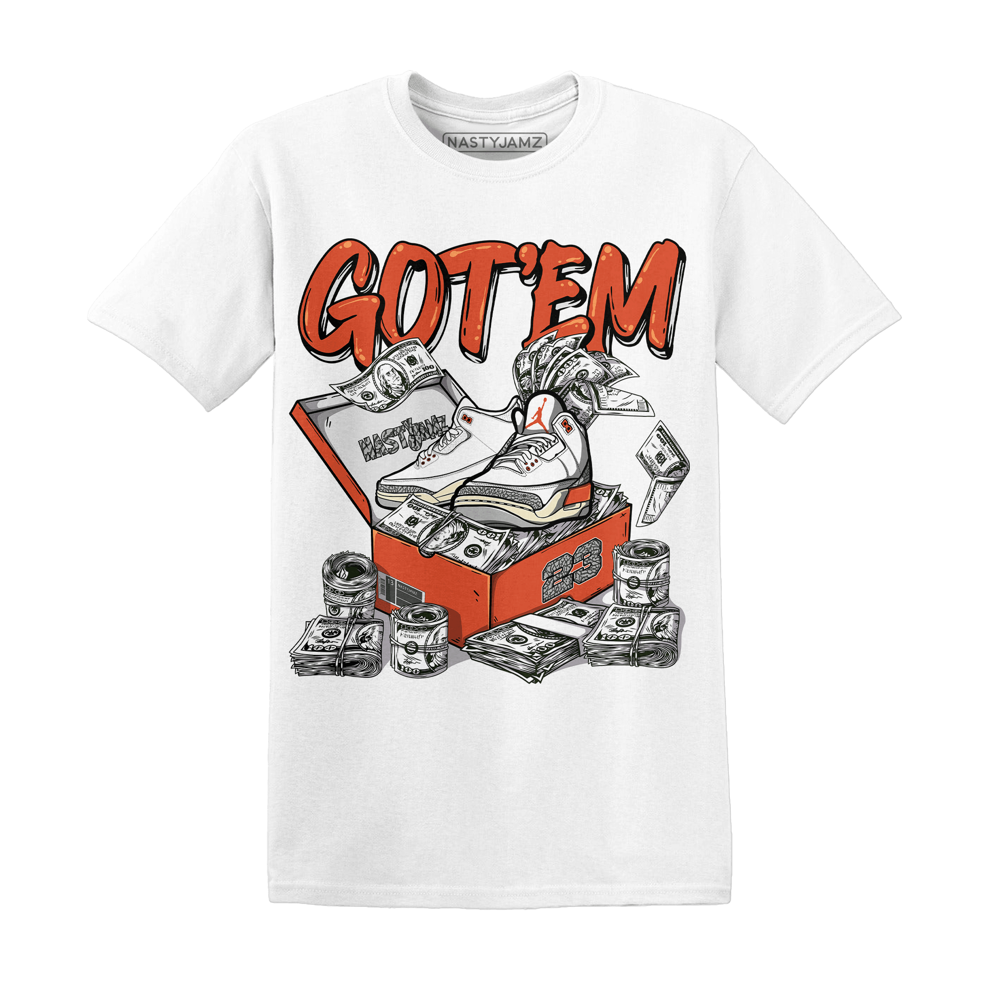 Georgia Peach 3s T Shirt Match Dollar Sneaker Box - NastyJamz
