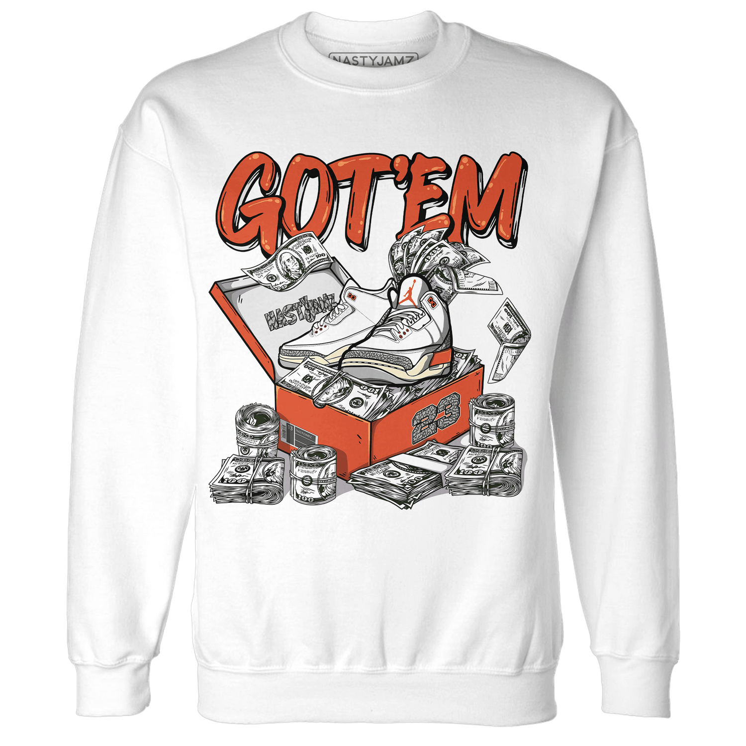 Georgia Peach 3s Sweatshirt Match Dollar Sneaker Box - NastyJamz