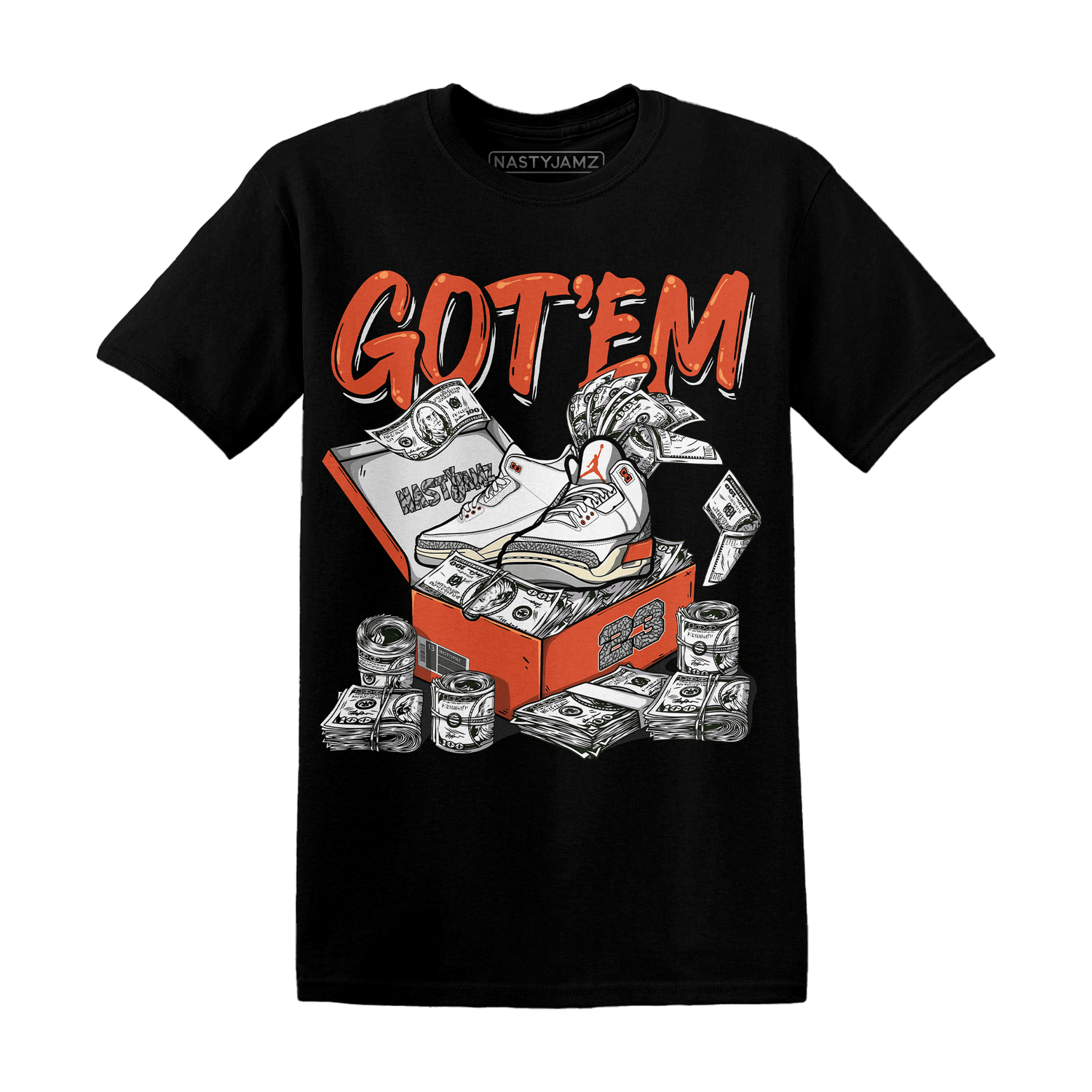 Georgia Peach 3s T Shirt Match Dollar Sneaker Box - NastyJamz