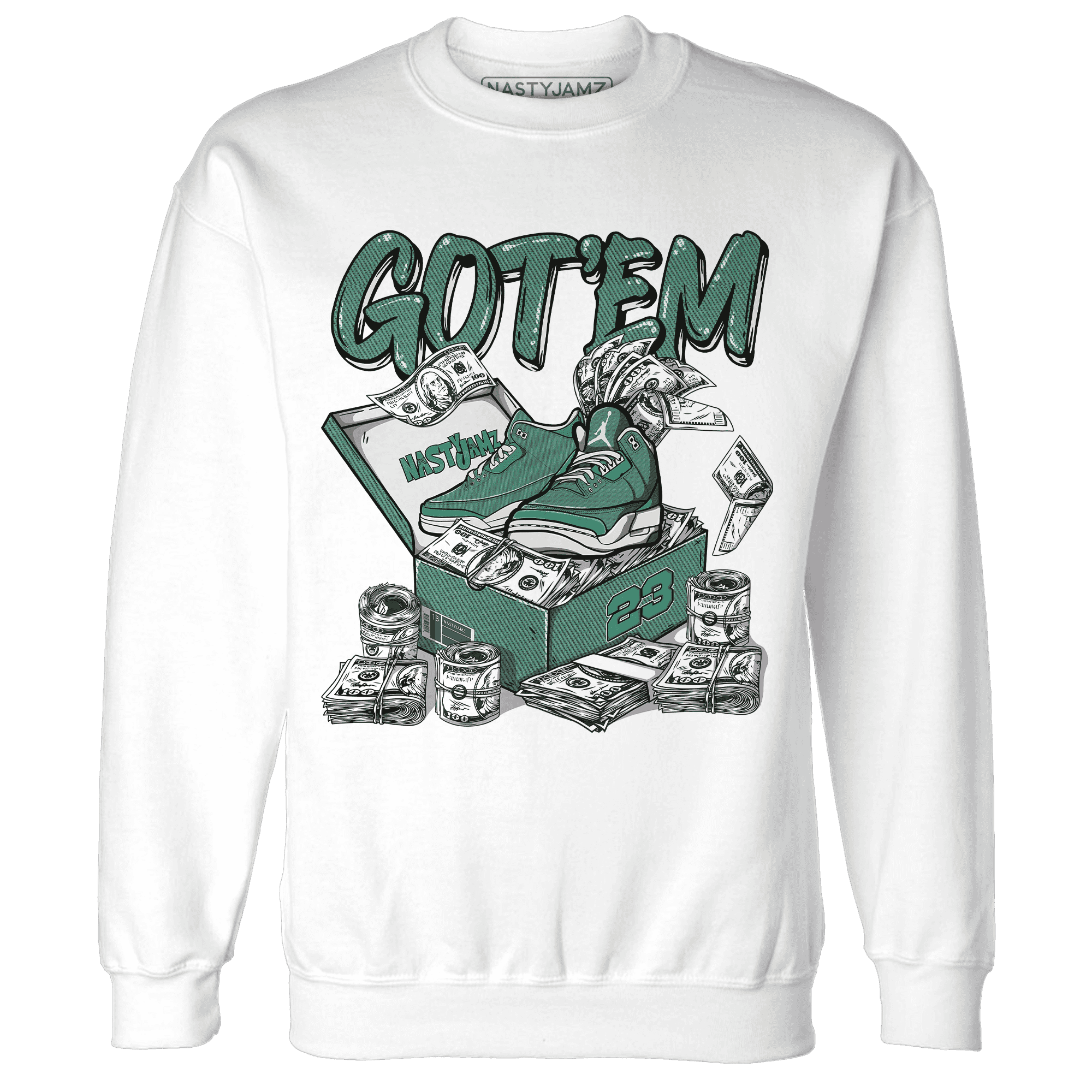 Nina CN Abney 3s Sweatshirt Match Dollar Sneaker Box - NastyJamz