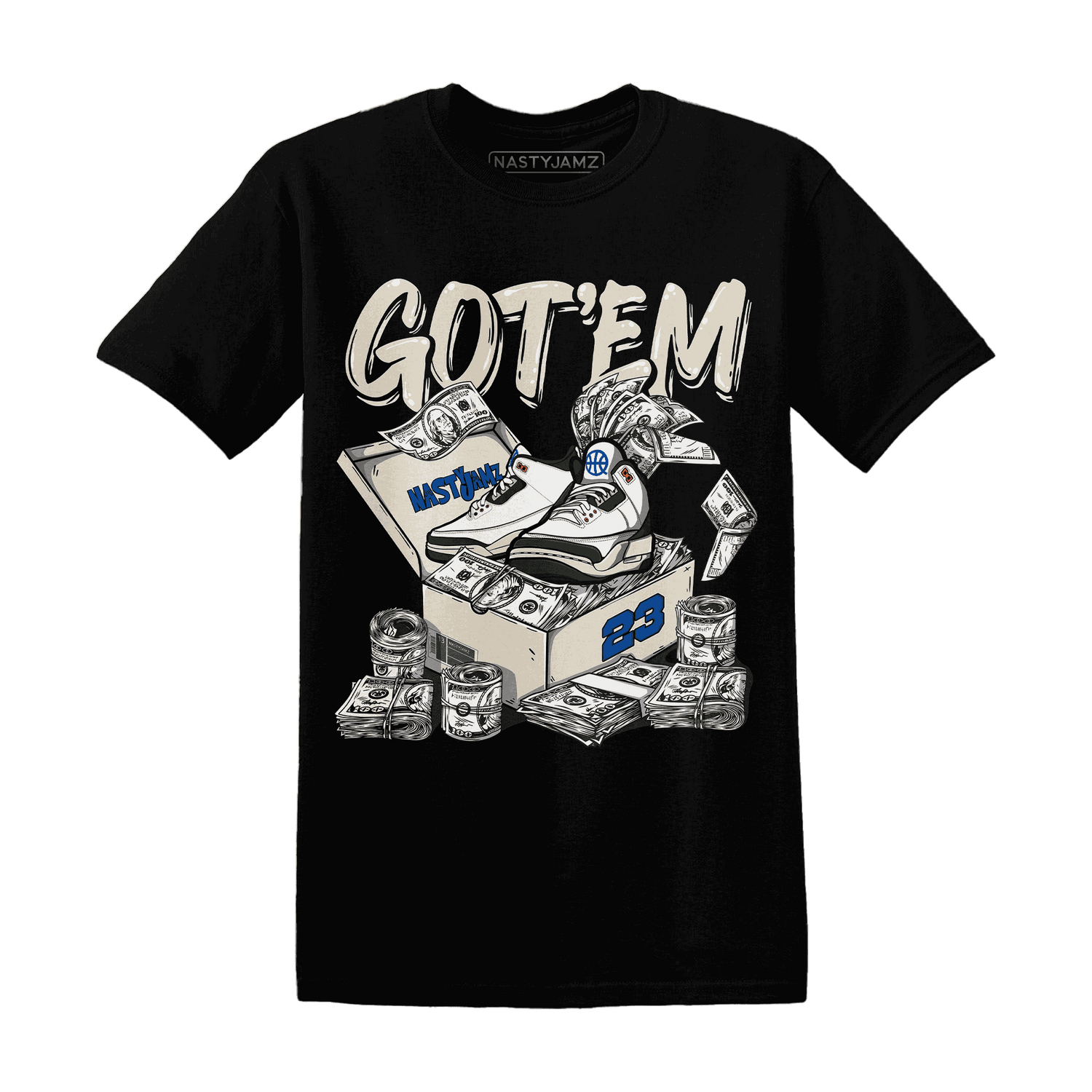 Quaiii 54 3s T Shirt Match Dollar Sneaker Box - NastyJamz