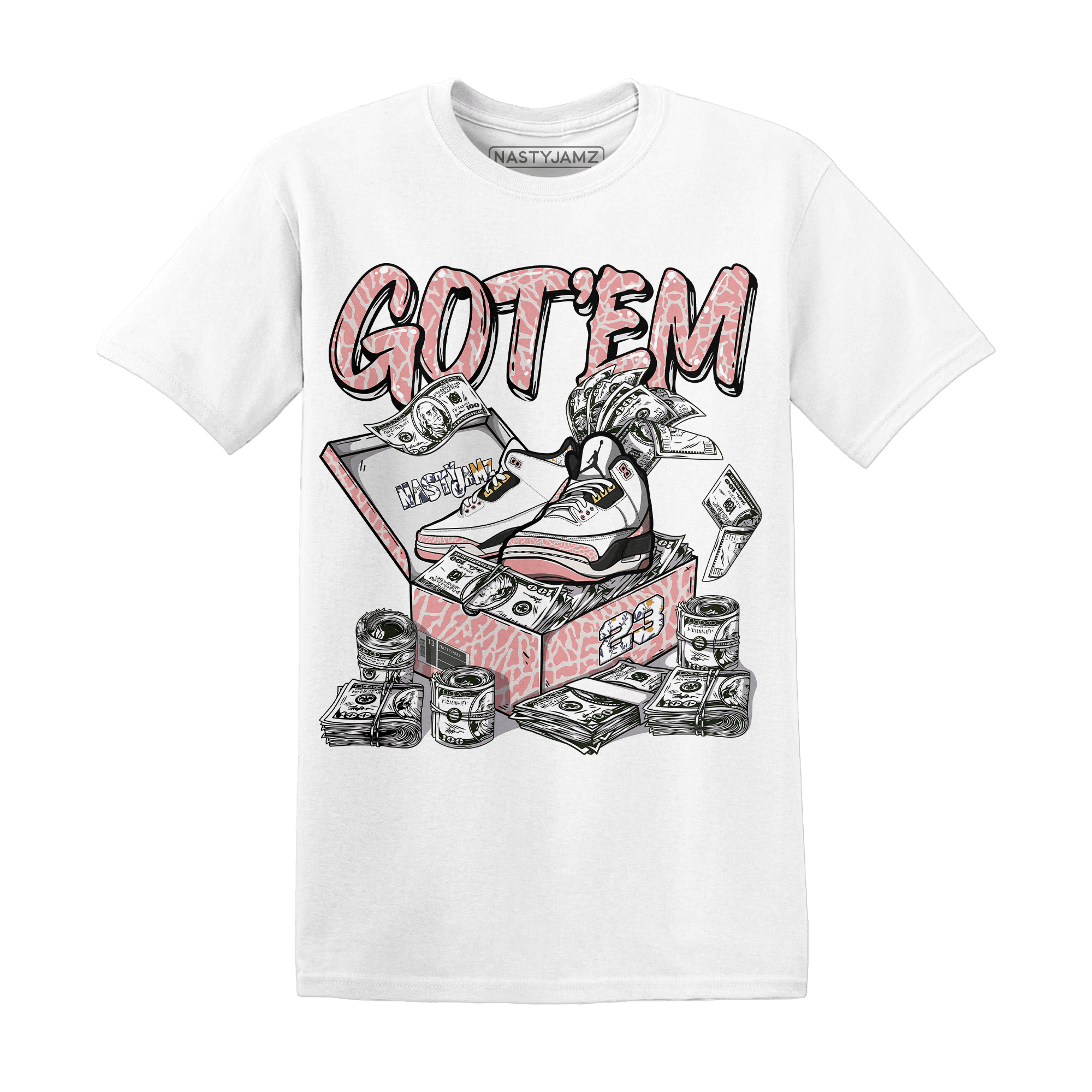 Red Stardust 3s T Shirt Match Dollar Sneaker Box - NastyJamz