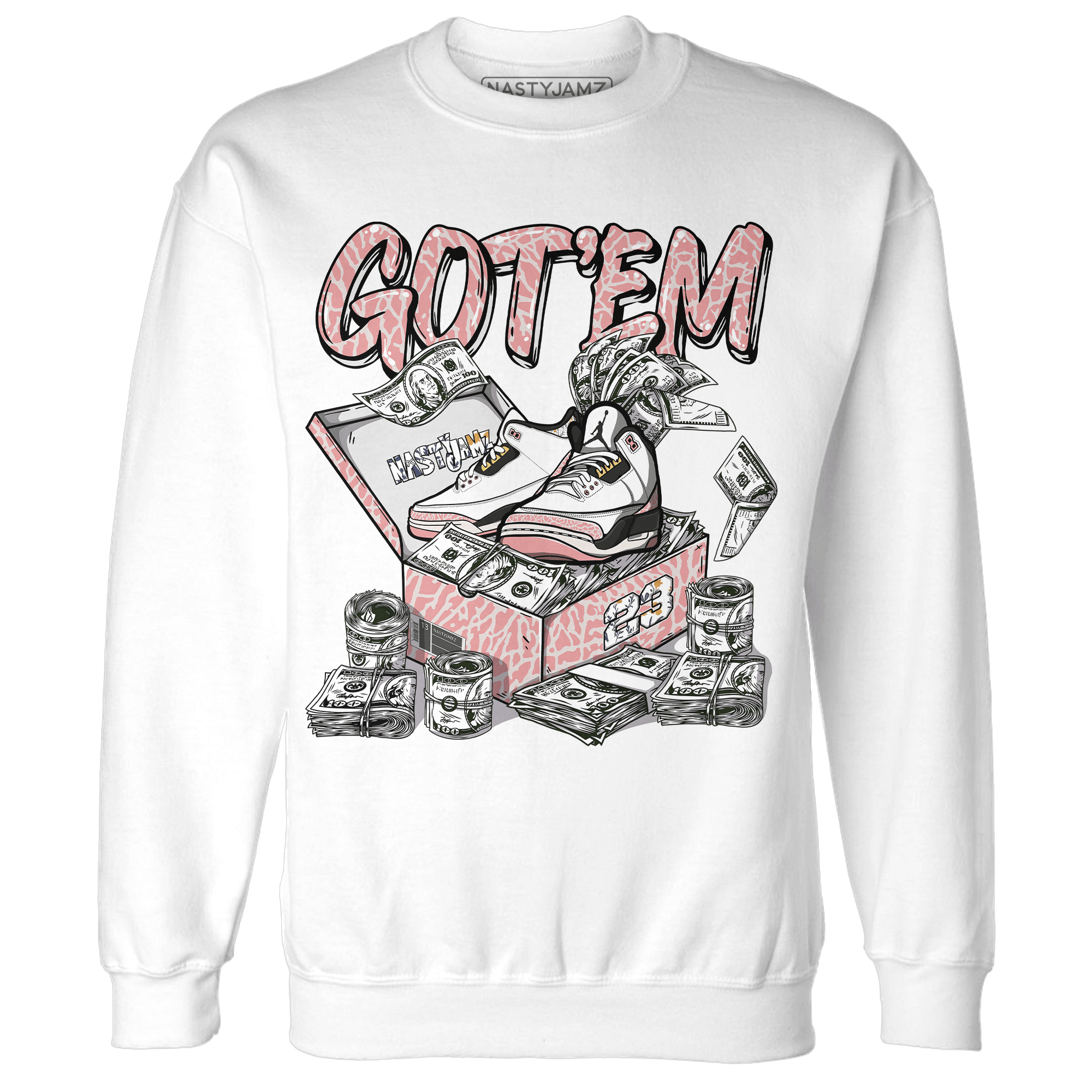 Red Stardust 3s Sweatshirt Match Dollar Sneaker Box - NastyJamz
