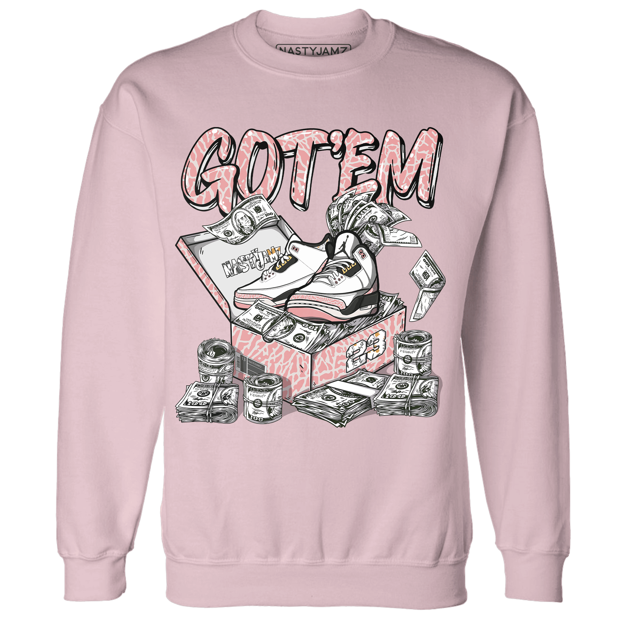 Red Stardust 3s Sweatshirt Match Dollar Sneaker Box - NastyJamz