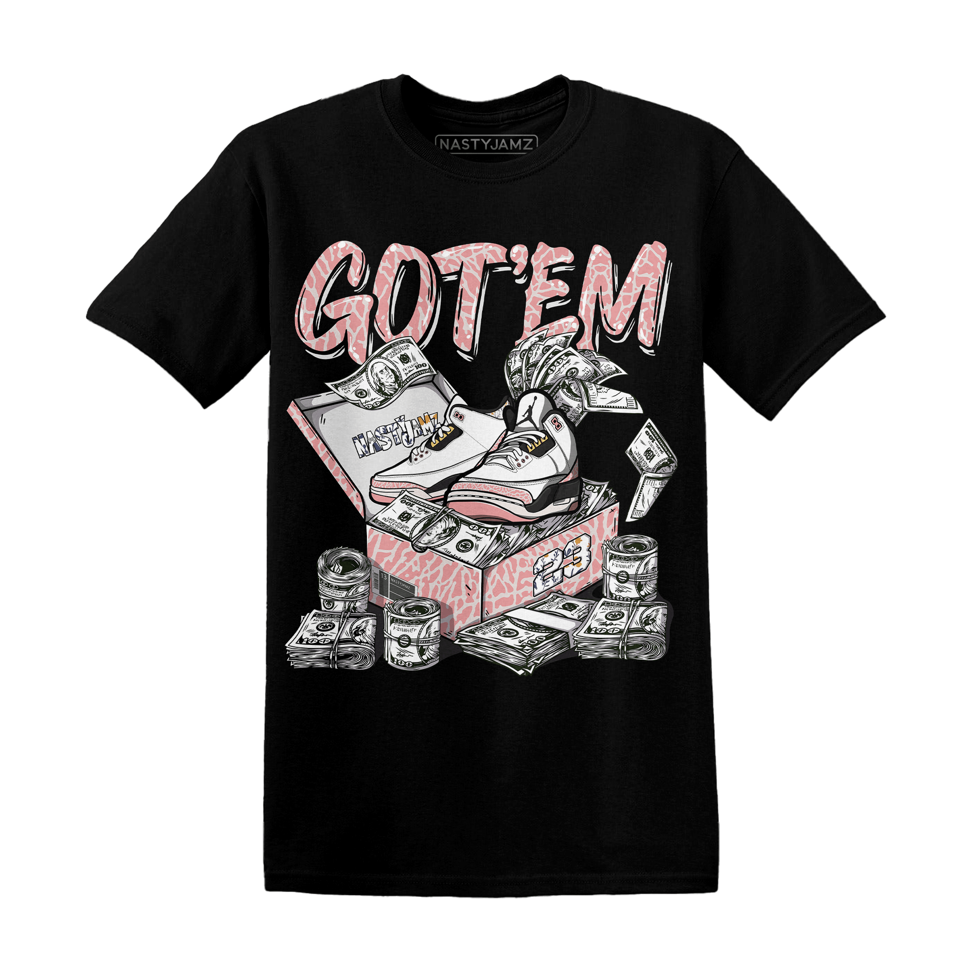 Red Stardust 3s T Shirt Match Dollar Sneaker Box - NastyJamz
