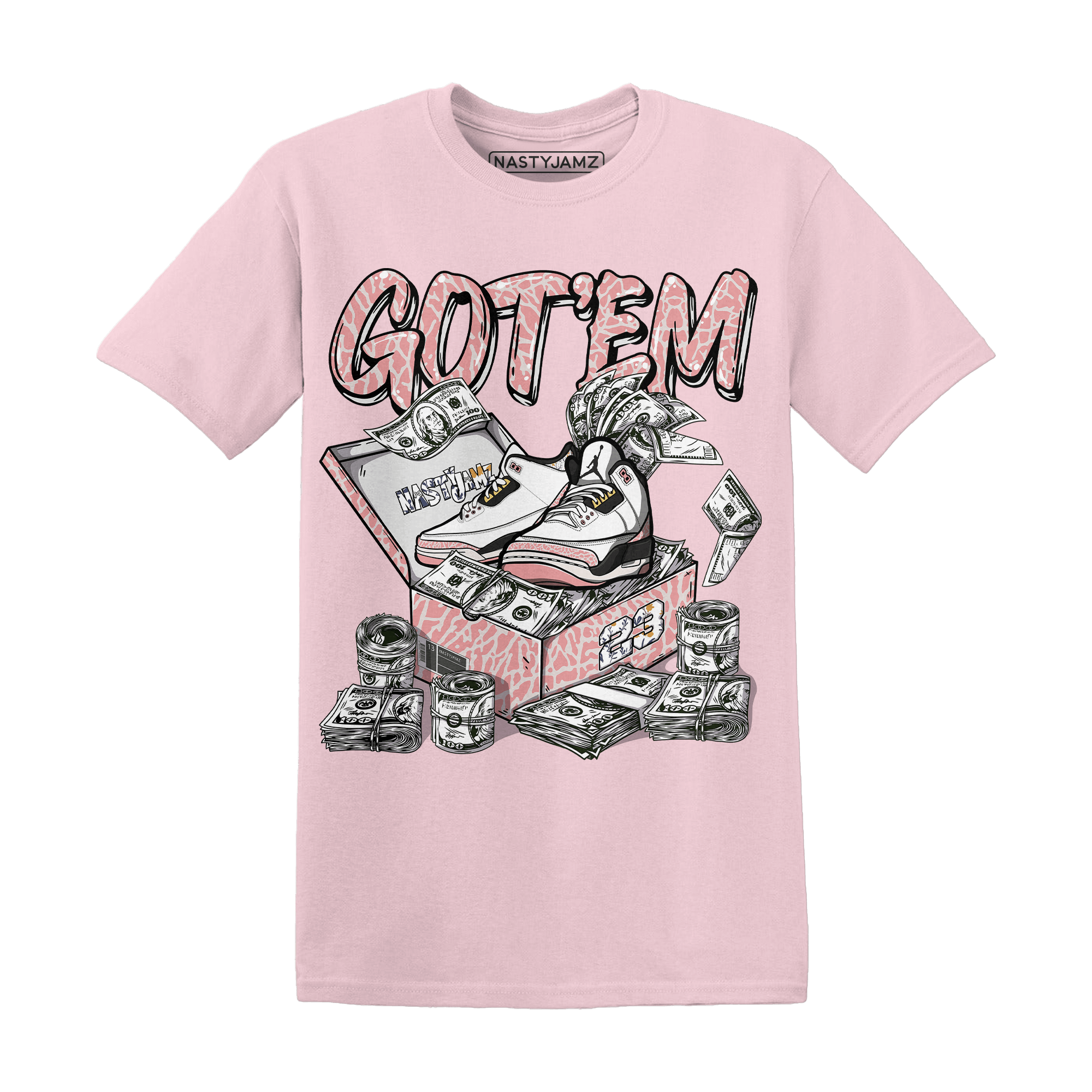 Red Stardust 3s T Shirt Match Dollar Sneaker Box - NastyJamz