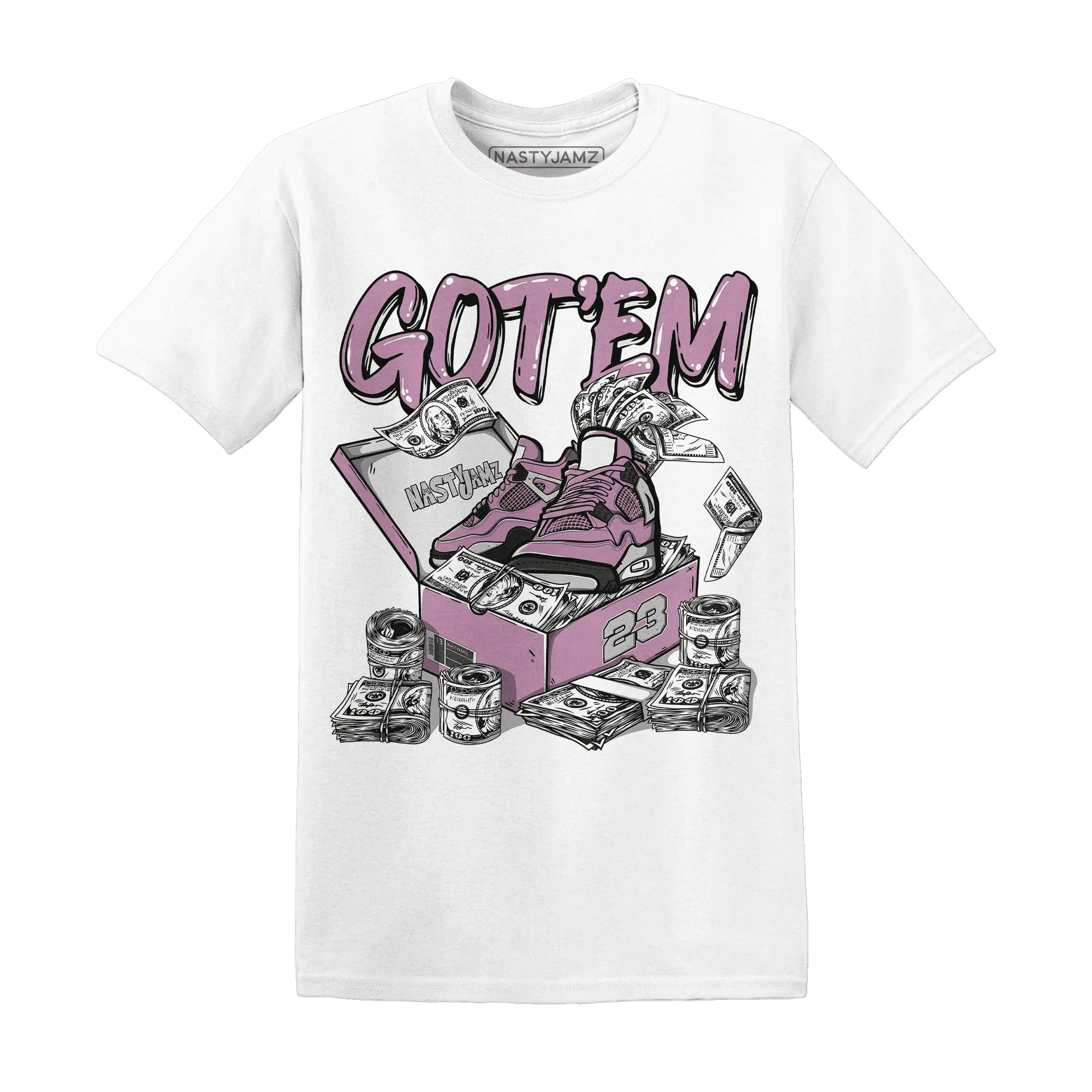 Orchid-Neutral-Grey-Black-White-4s-NastyJamz-T-Shirt-Match-Dollar-Sneaker-Box