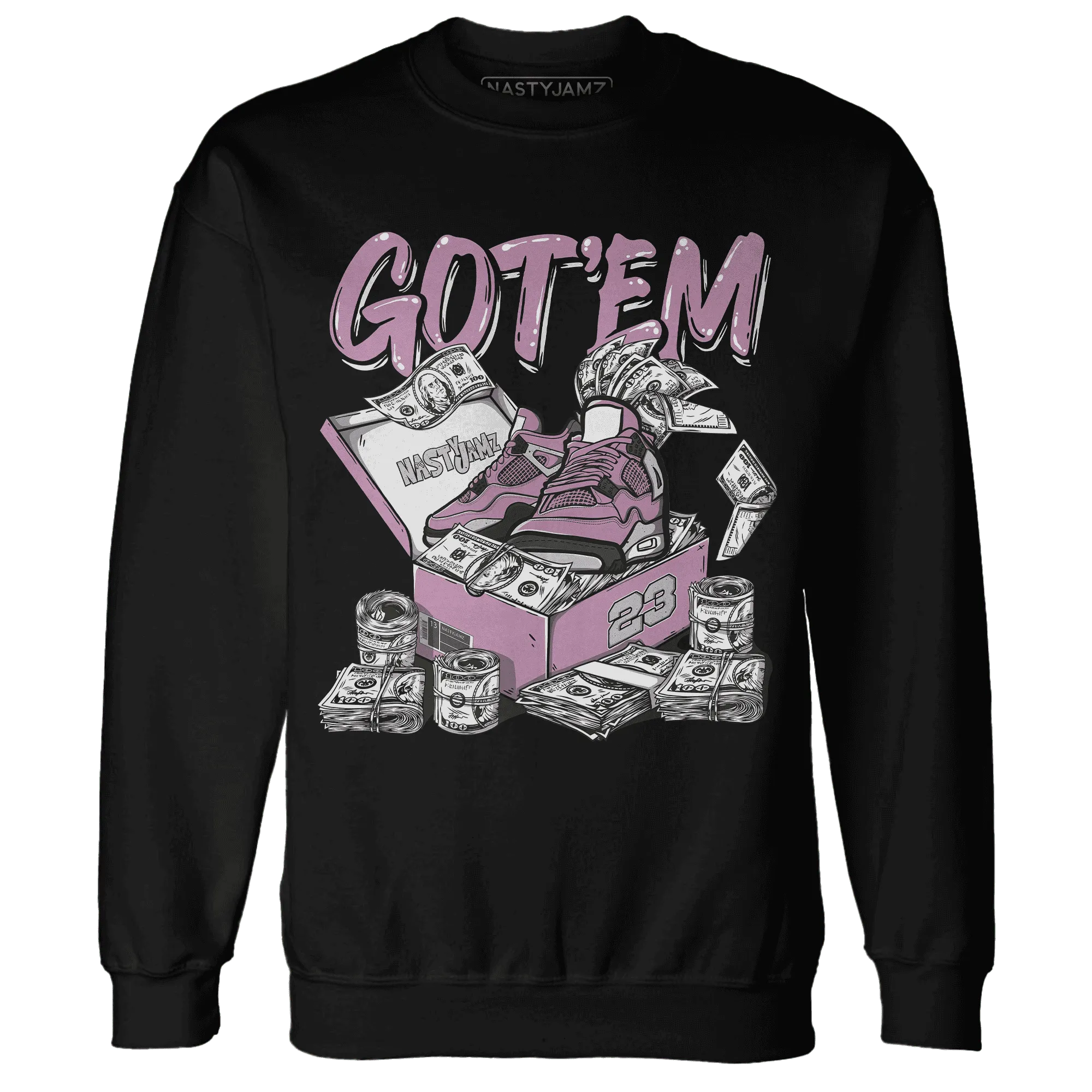 Orchid-Neutral-Grey-Black-White-4s-NastyJamz-Sweatshirt-Match-Dollar-Sneaker-Box