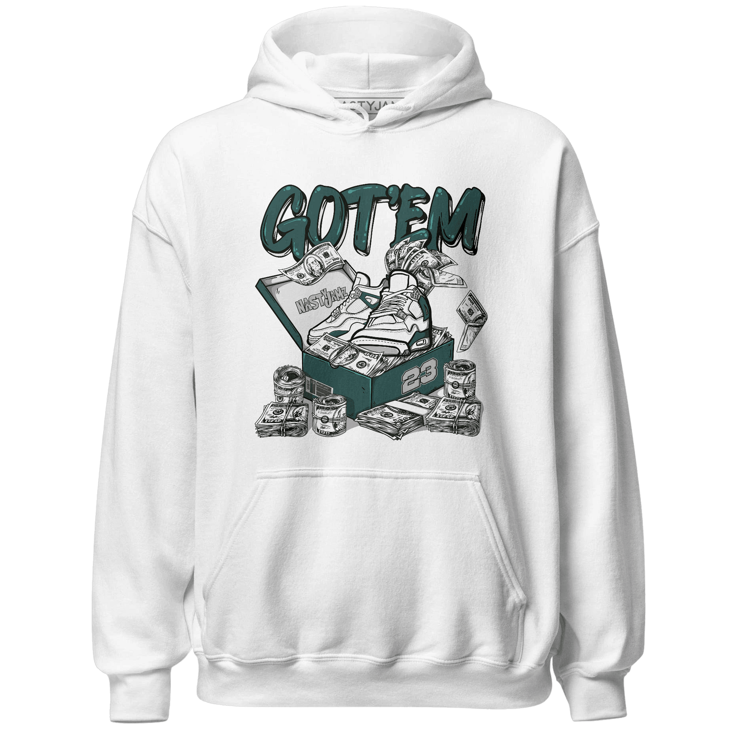 Oxidized Green 4s Hoodie Match Dollar Sneaker Box - NastyJamz