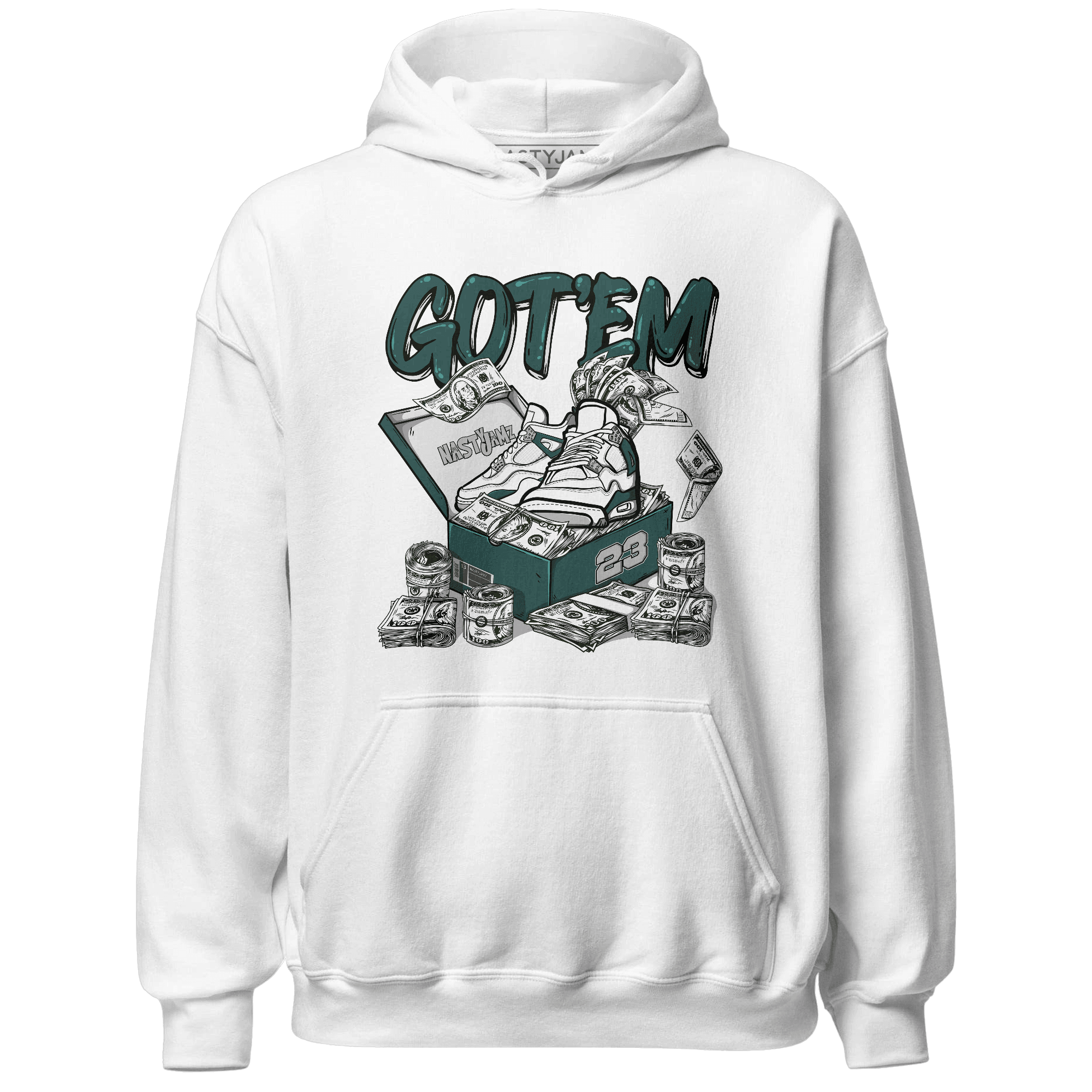 Oxidized Green 4s Hoodie Match Dollar Sneaker Box - NastyJamz