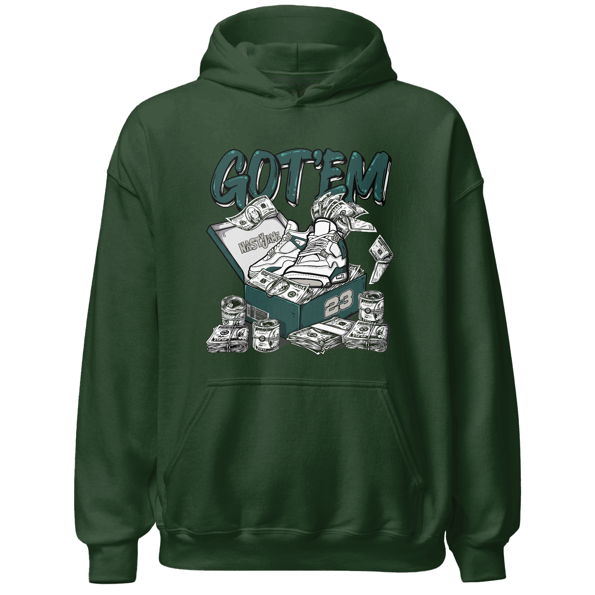 Oxidized Green 4s Hoodie Match Dollar Sneaker Box - NastyJamz
