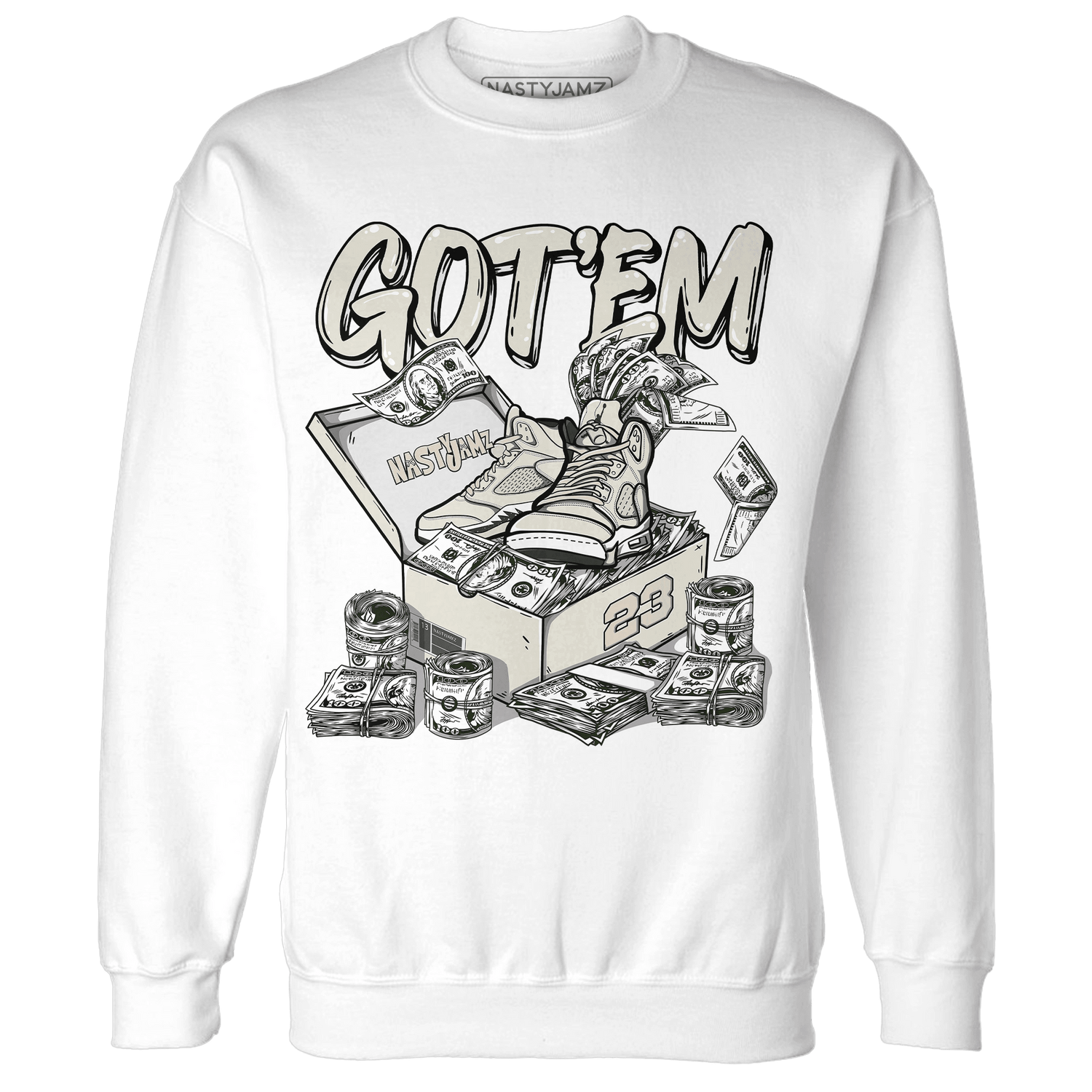 SE Sail 5s Sweatshirt Match Dollar Sneaker Box - NastyJamz