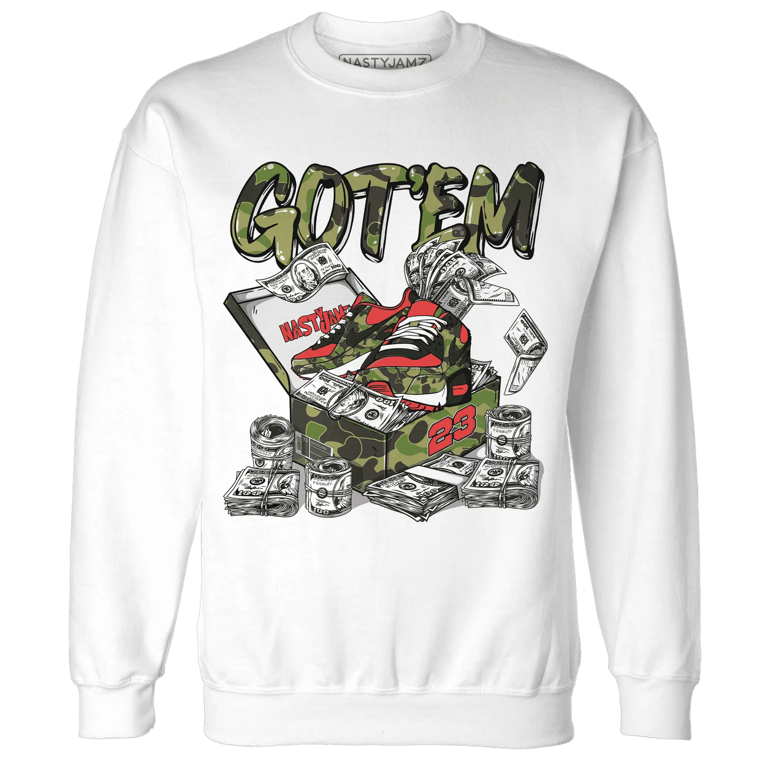 AM-90-Dark-Sage-Solar-Red-NastyJamz-Sweatshirt-Match-Dollar-Sneaker-Box