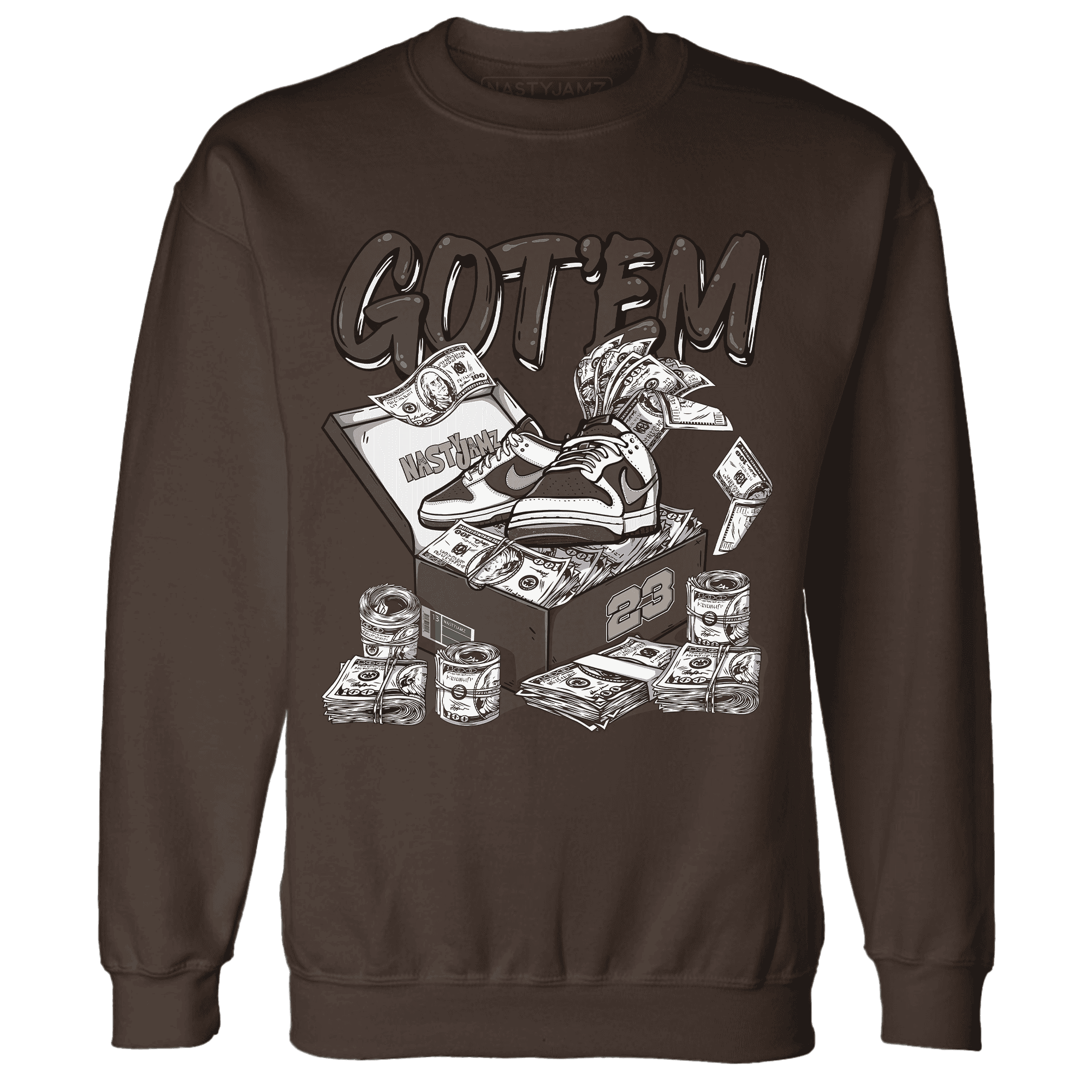 Dunk Low Baroque Brown Sweatshirt Match Dollar Sneaker Box - NastyJamz